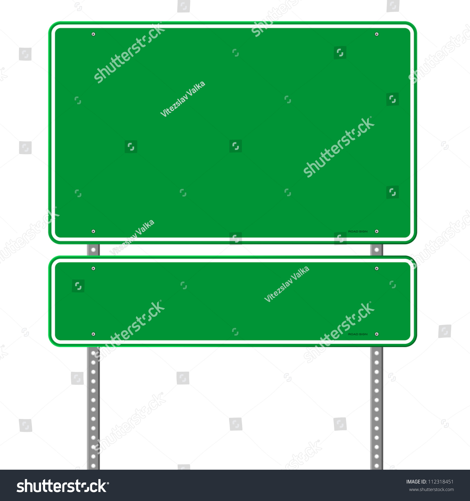 Green Blue Roadsign Square Roadsigns Green Stock Vector 112318451 ...