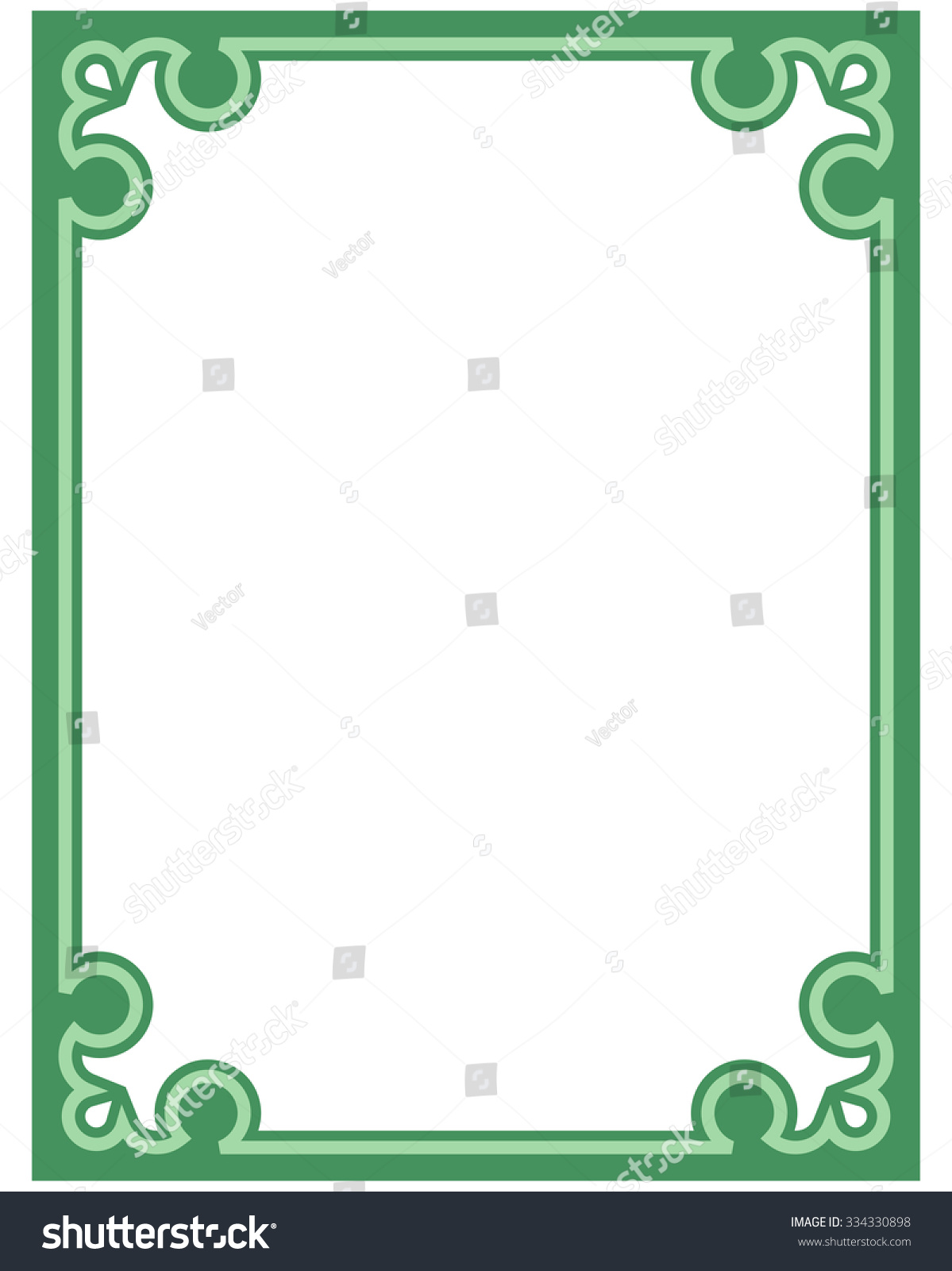 Green Border Frame Deco Vector Art Simple Line Corner - 334330898 ...