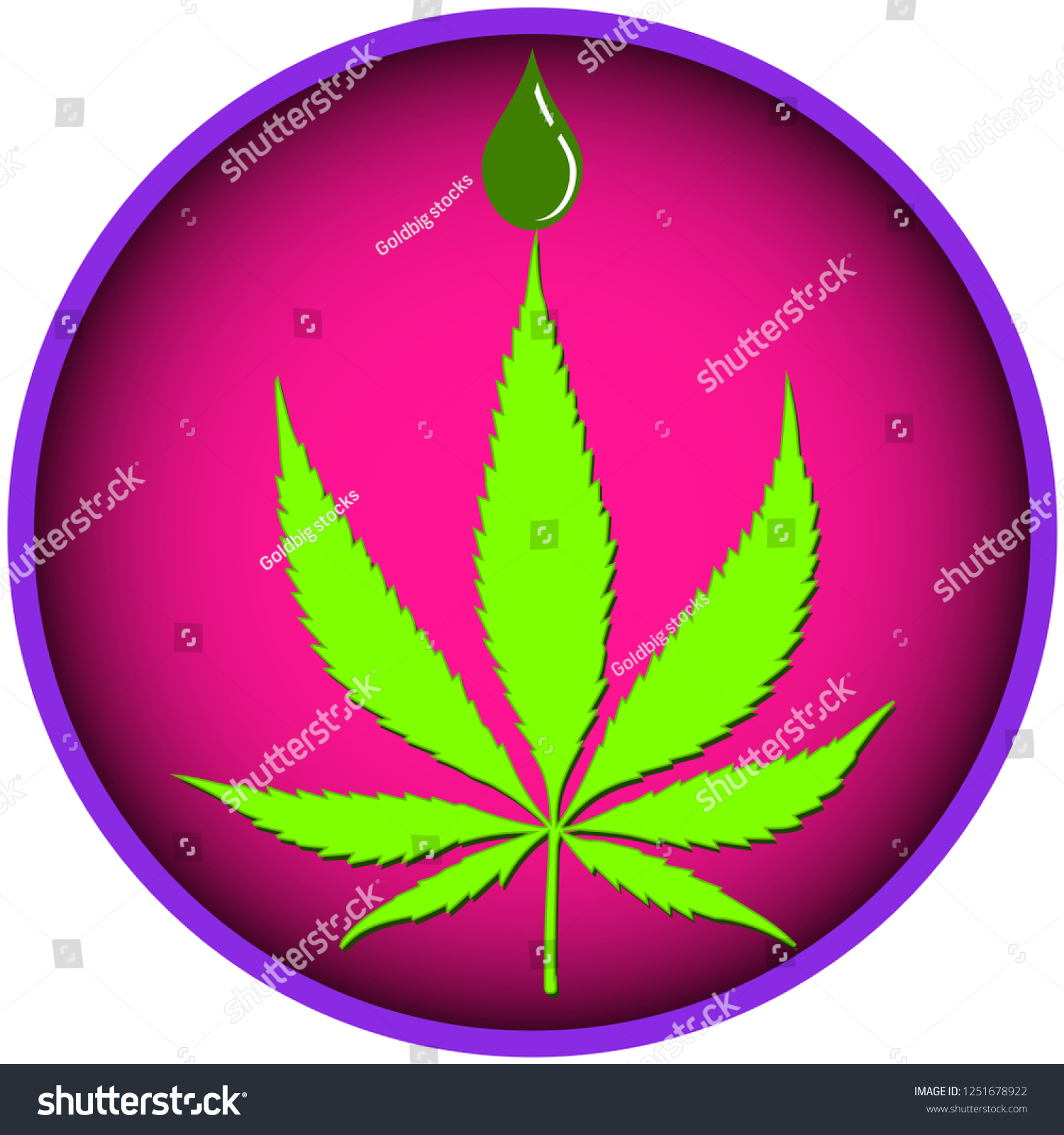 Green Cannabis Marijuana Leaf Dark Green Stock Vector (Royalty Free