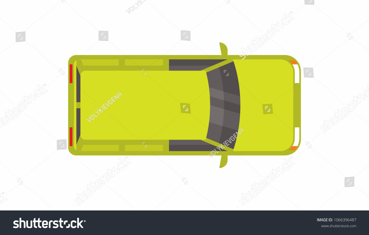 Green Car Top View Stock Vector (Royalty Free) 1066396487 | Shutterstock