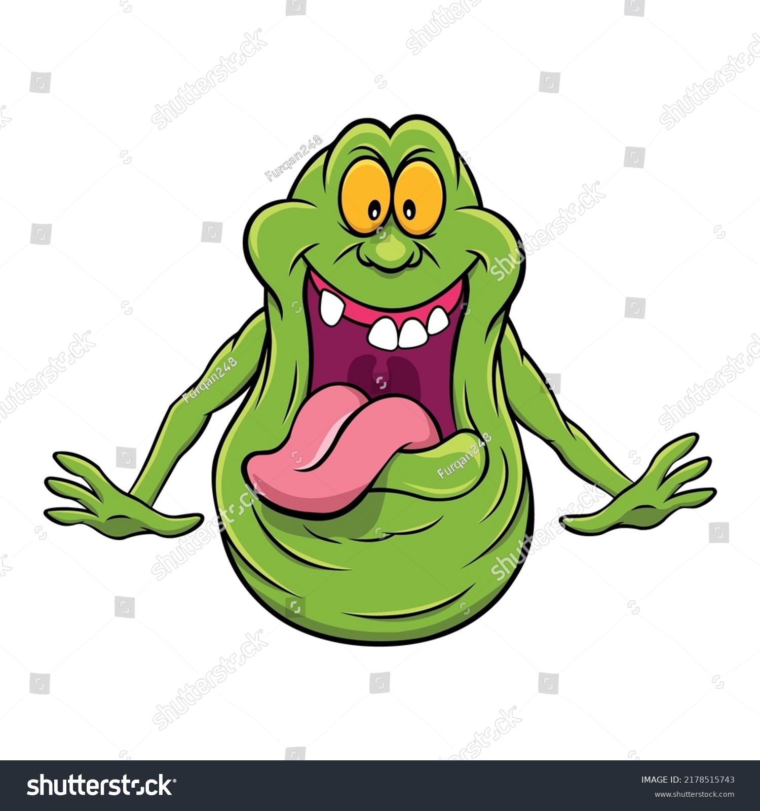 Green Cartoon Germ Open Mouth Germ Stock Vector (Royalty Free ...