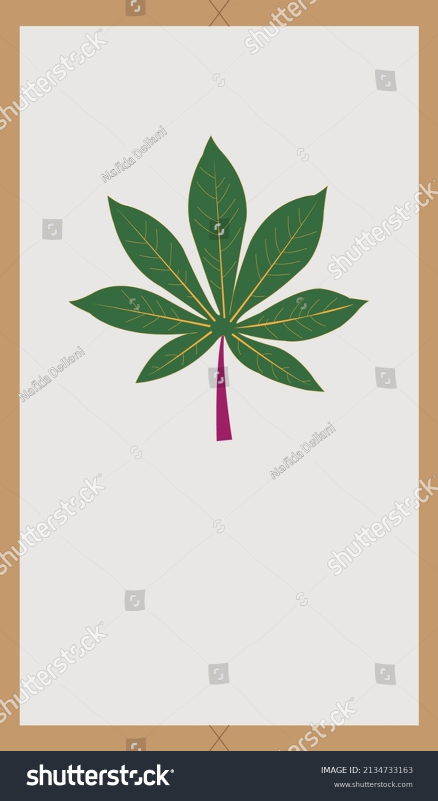 Green Cassava Leaves Frame Object Leaf Stock Vector Royalty Free 2134733163 Shutterstock 6238