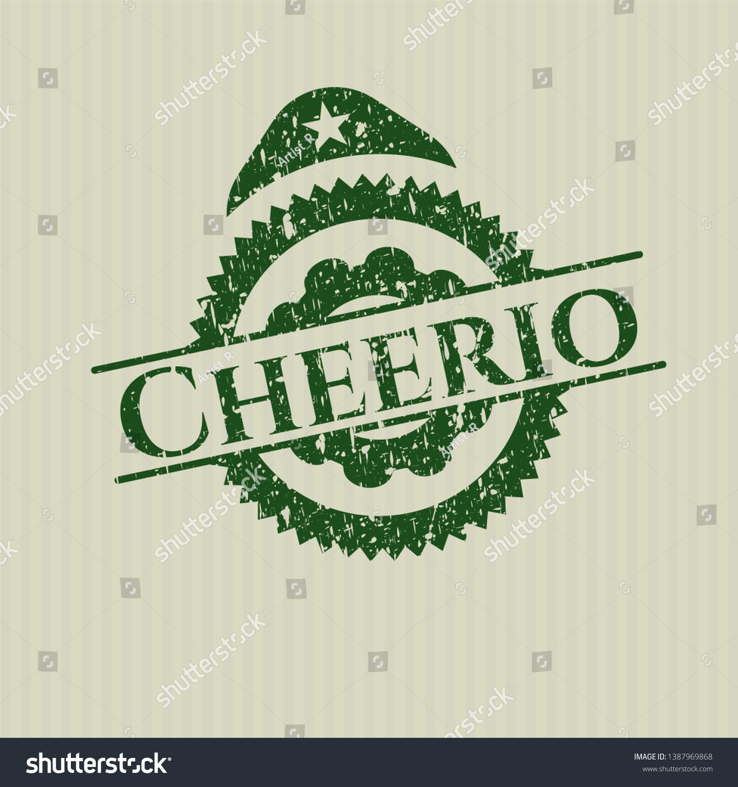 SVG of Green Cheerio distressed rubber grunge texture stamp svg