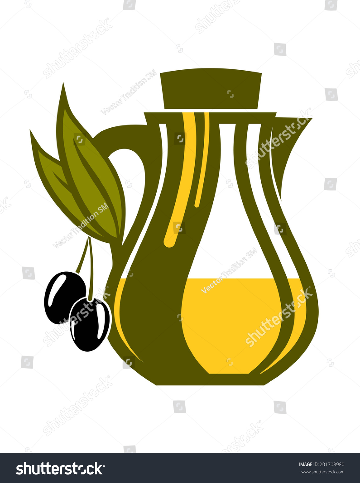 Green Color Jar Fresh Golden Olive Stock Vector 201708980 - Shutterstock