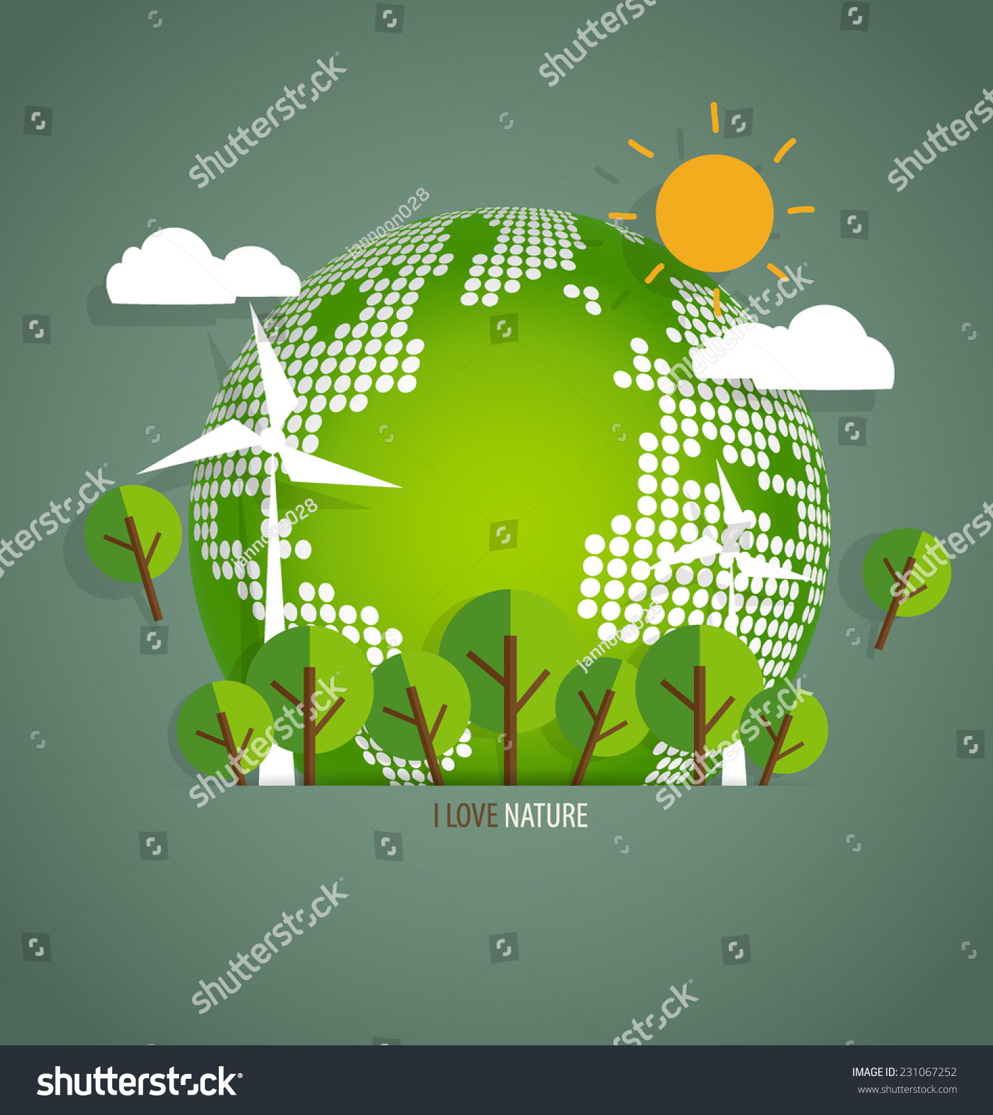 Green Eco Earth Vector Illustration Stock Vector (Royalty Free ...