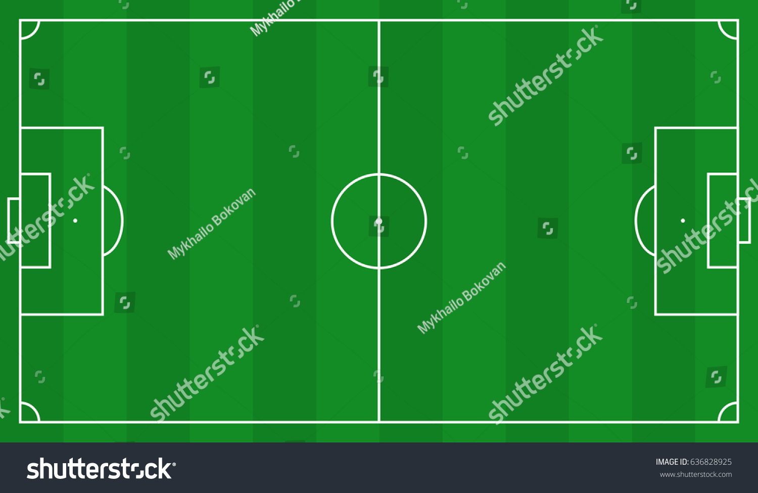 Green Football Field Scheme Standard Soccer Stock Vector (Royalty Free ...