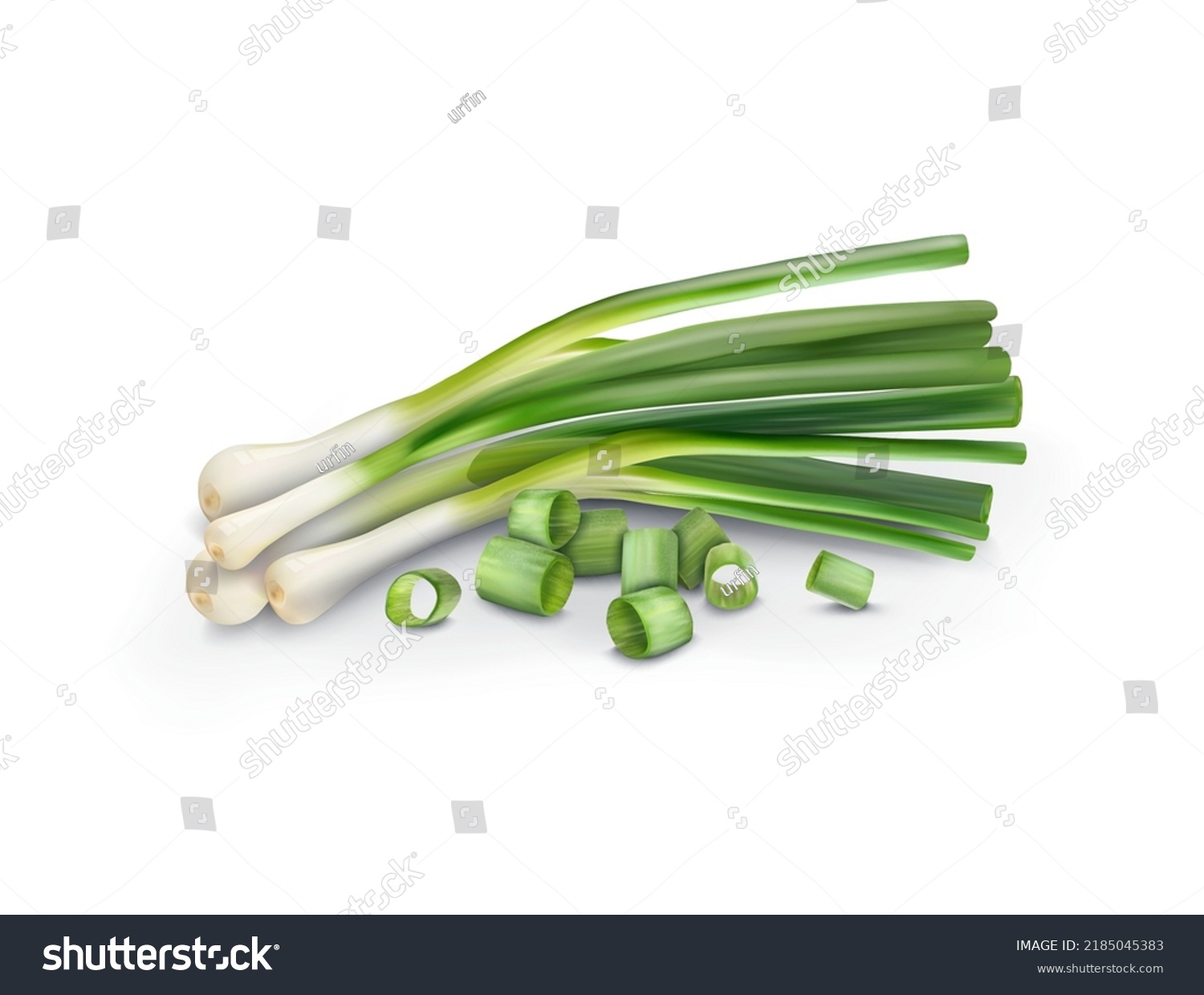 SVG of Green fresh onion for salad. Vector illustration. svg