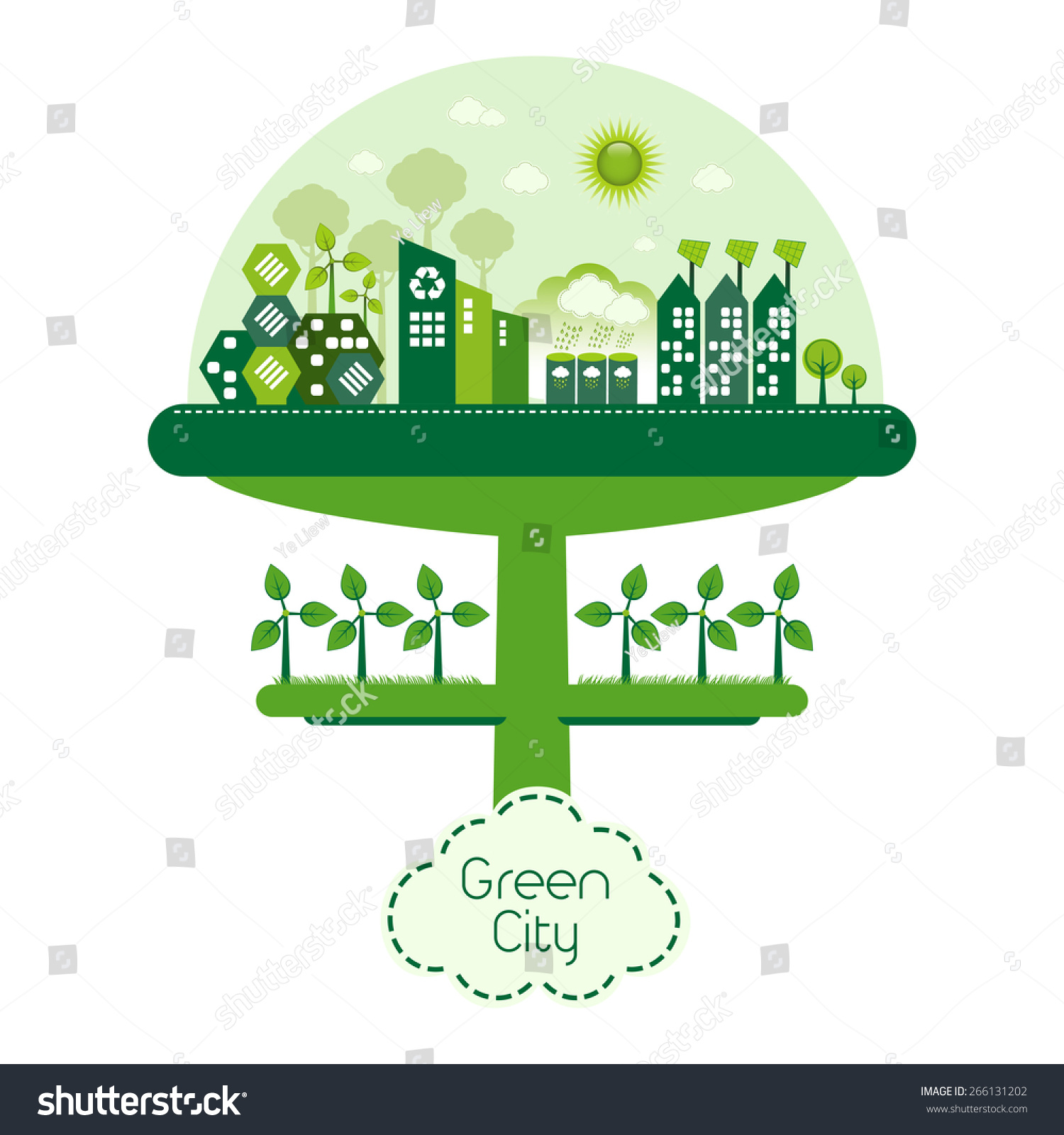 Green Futuristic City Living Concept Green Stock Vector Royalty Free Green Futuristic City Living Concept Green Stock Vector Royalty Free