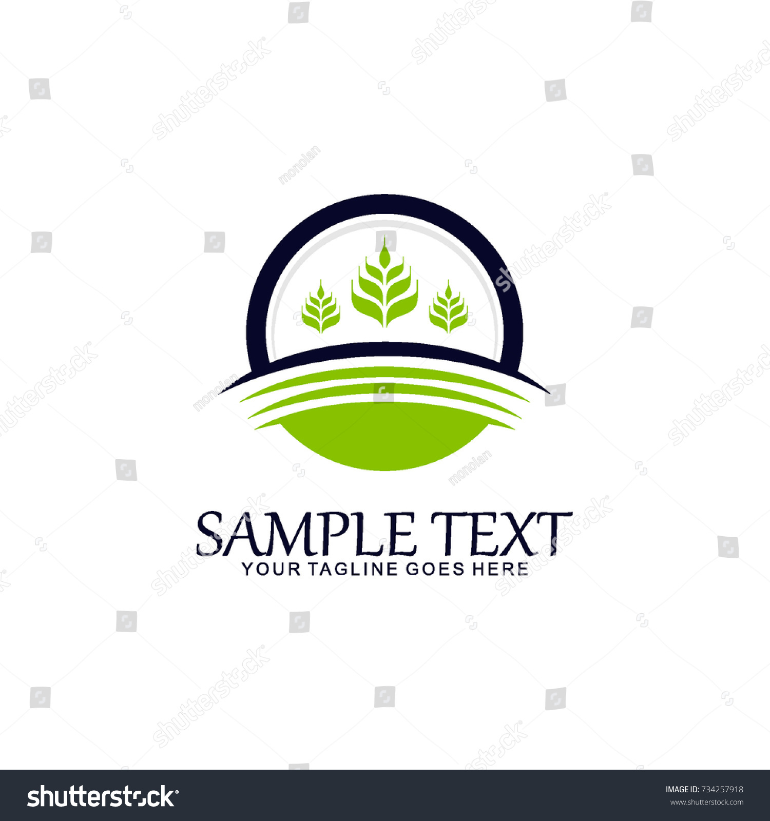 Green Garden Logo Design Template Stock Vector 734257918 Shutterstock