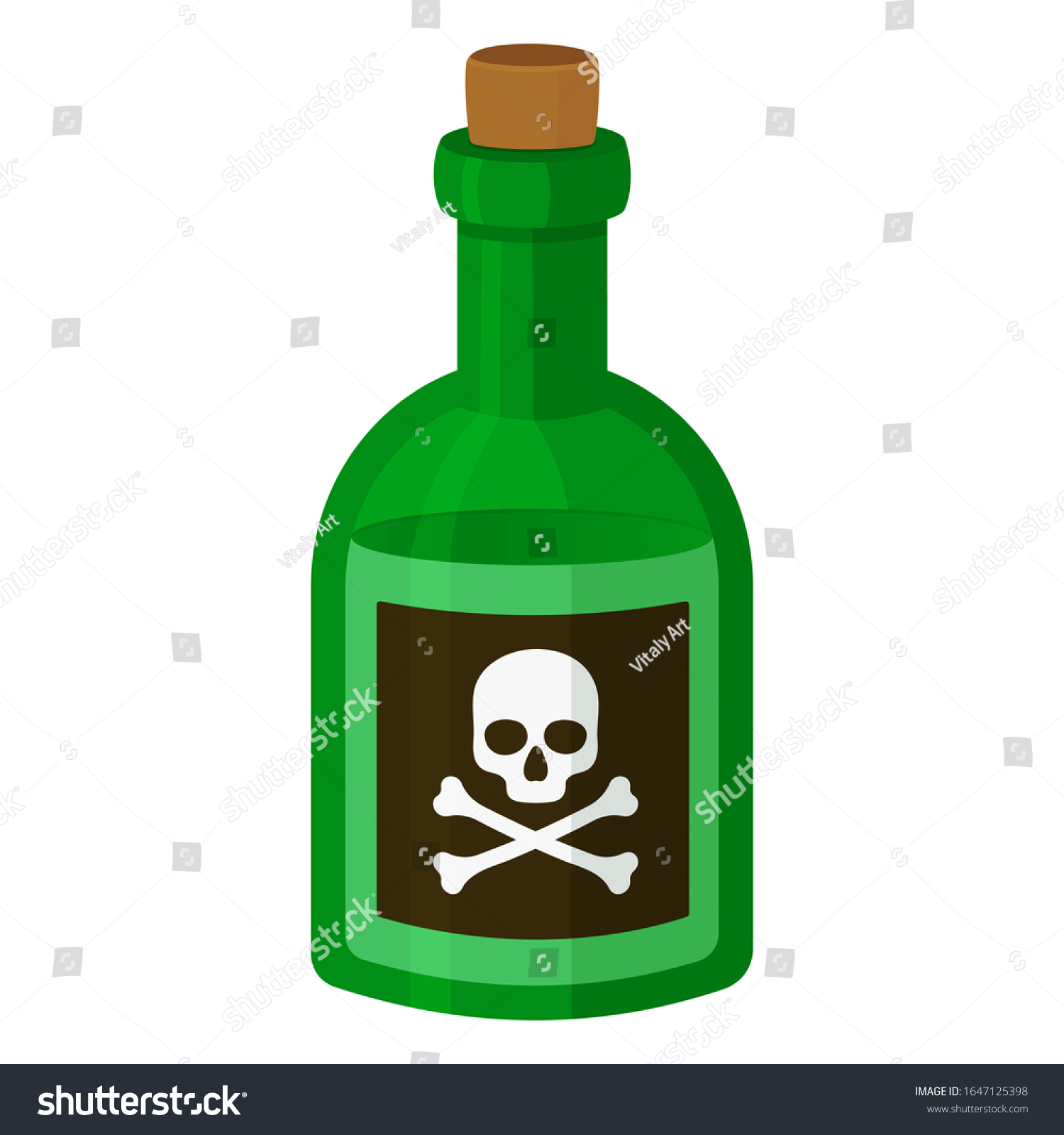 Green Glass Poison Bottle Skull Crossbones Stock Vector Royalty Free 1647125398 Shutterstock