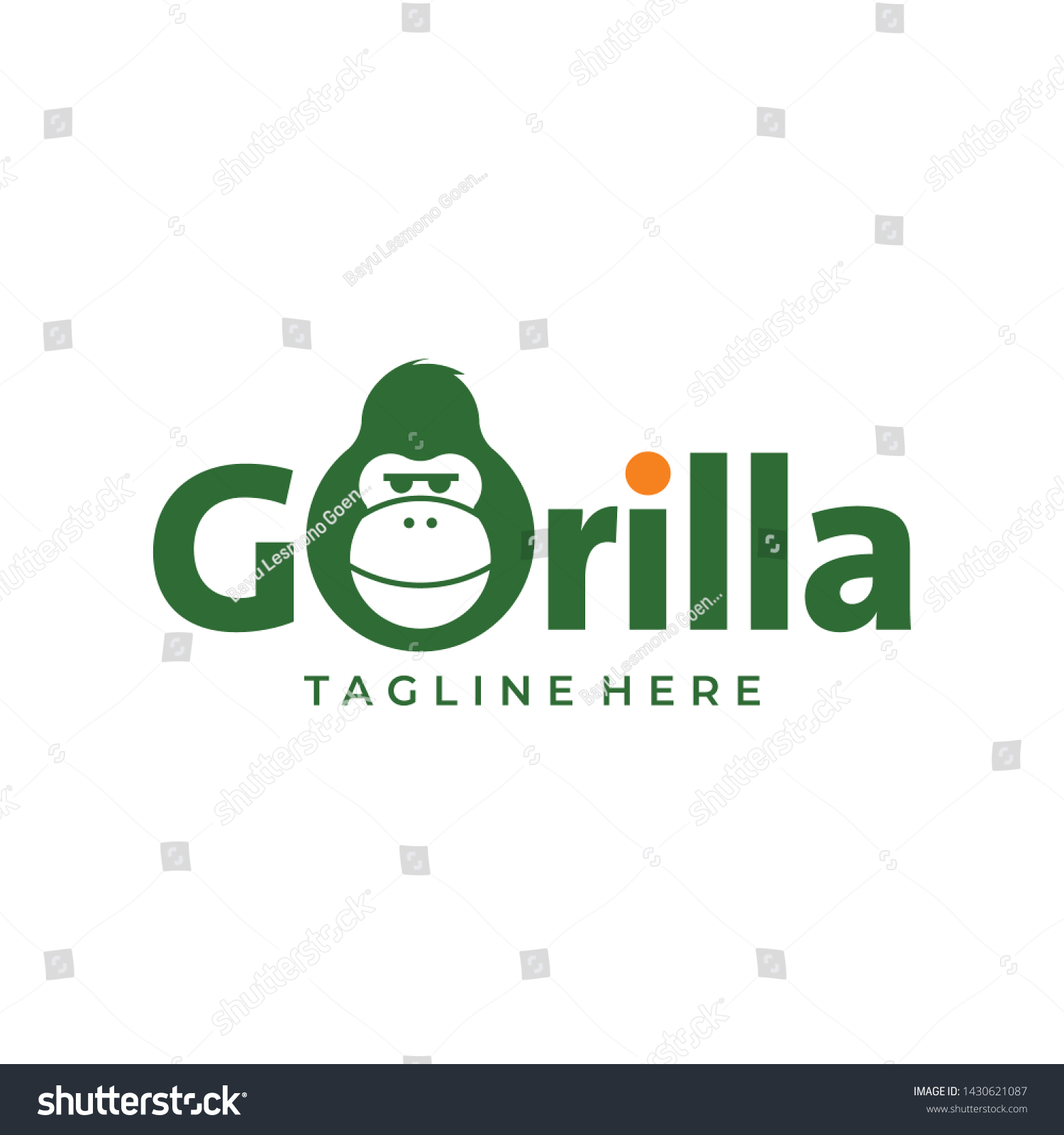 Green Gorilla Smile Logo Vector Stock Vector (Royalty Free) 1430621087