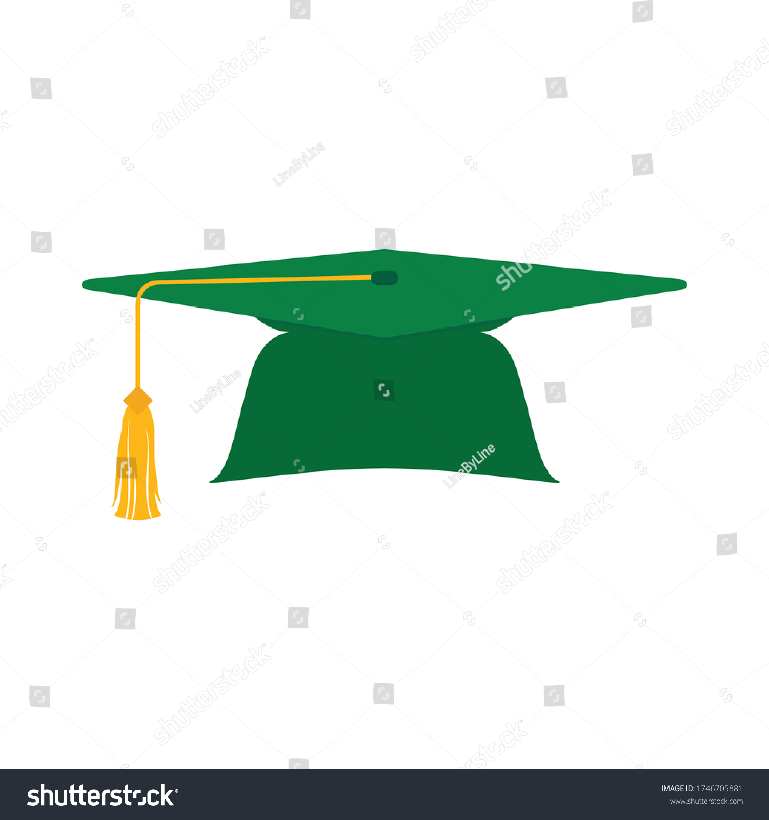 Green Graduation Cap Vector Graduation Hat Stock Vector (Royalty Free ...