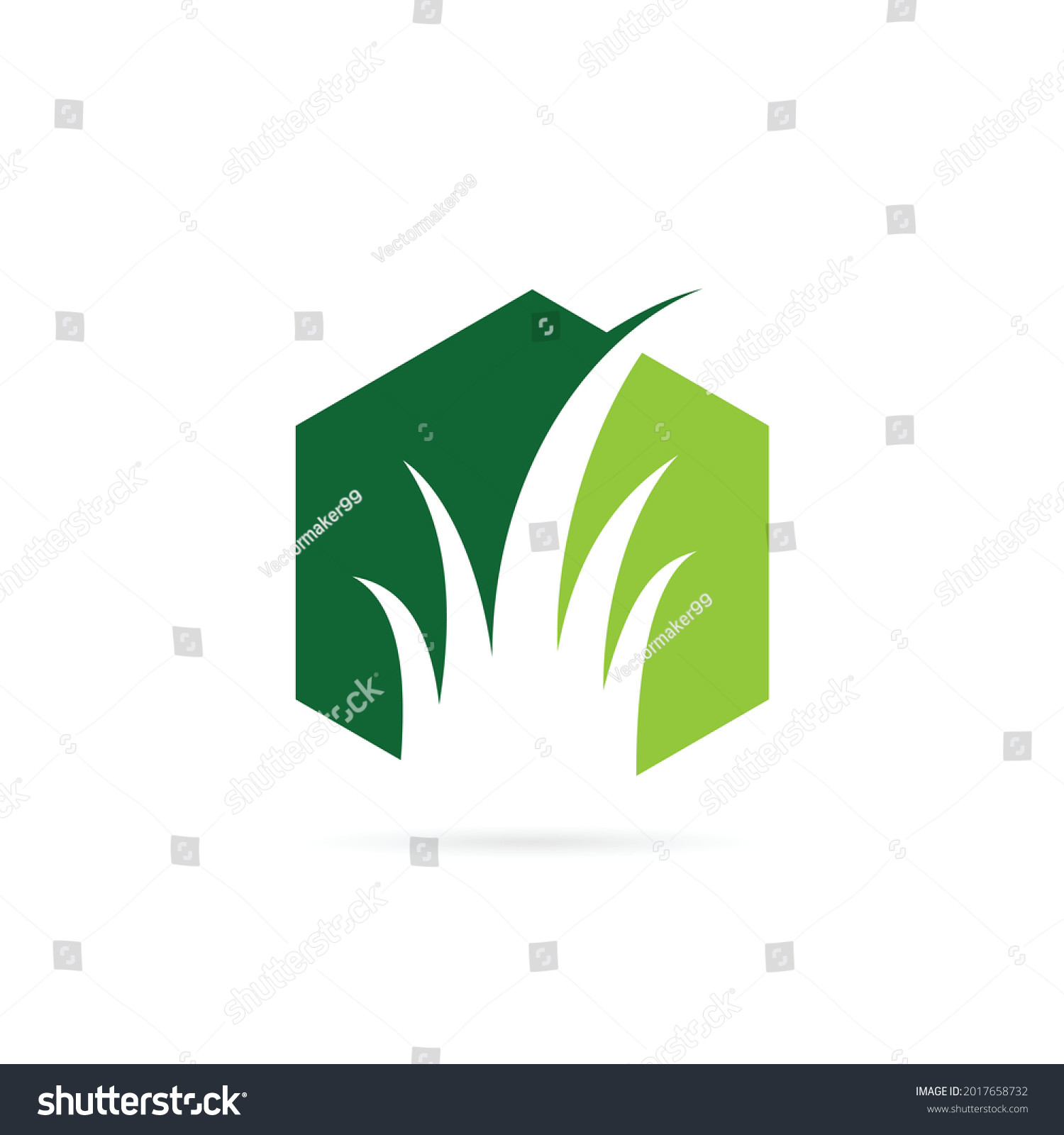 Green Grass Vector Logo Design Stock Vector (Royalty Free) 2017658732 ...