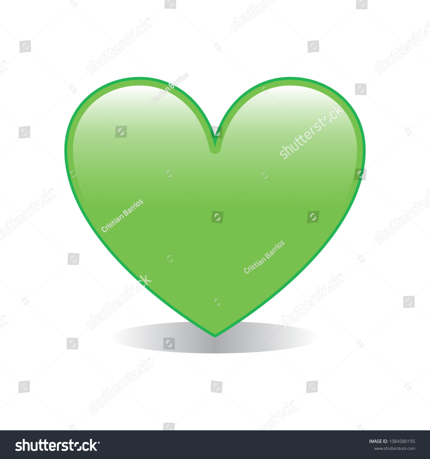 Green Heart Emoji Vector Stock Vector (Royalty Free) 1084580195 ...