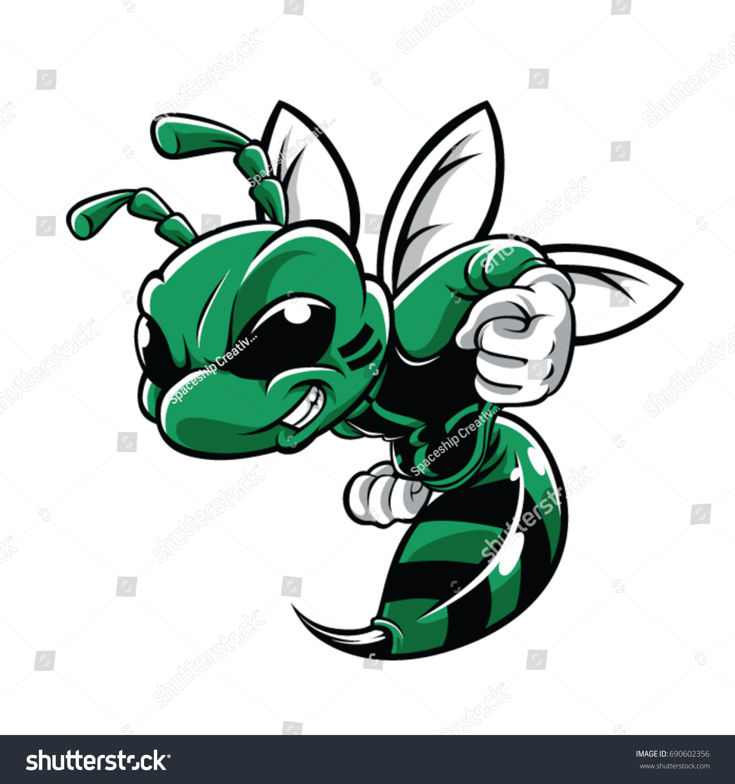 Green Hornet Character Isolated On White Stock Vector (Royalty Free