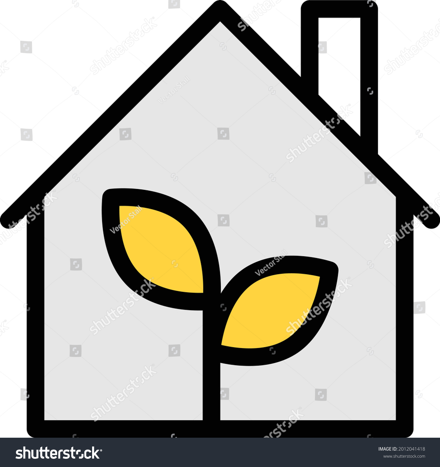 SVG of green house vector line colour icon svg