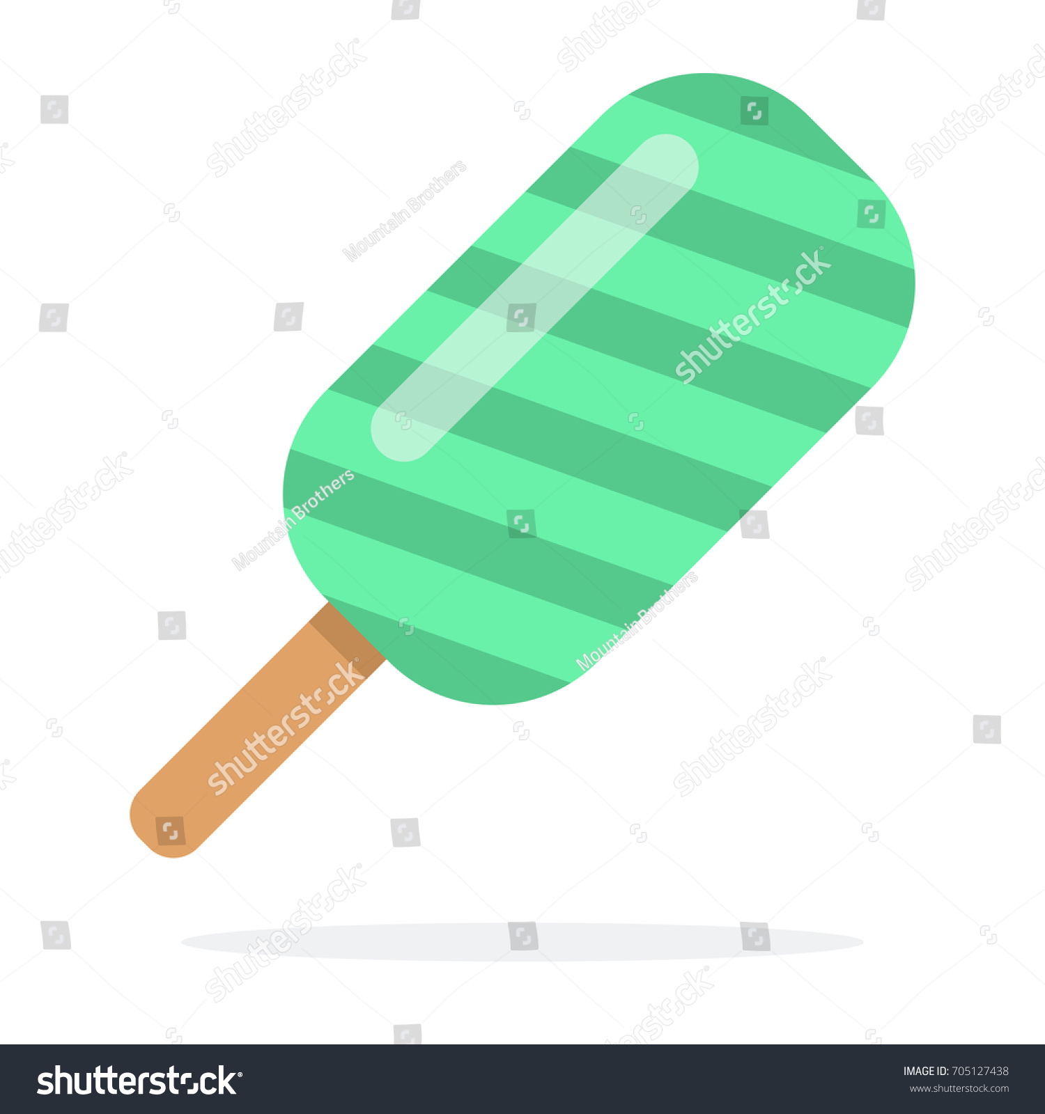 Green Icecream Strip On Stick Vector Stock Vector (Royalty Free ...