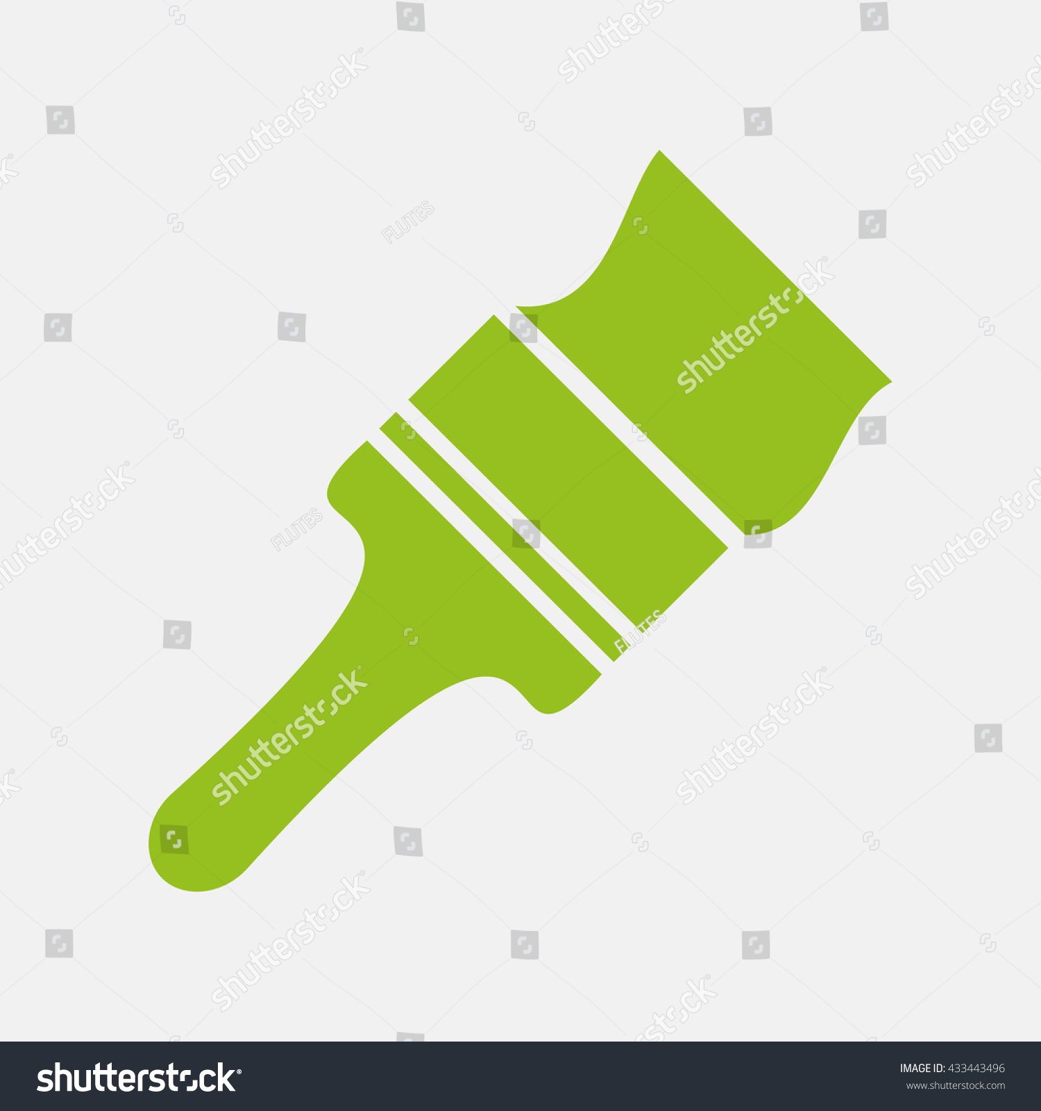 Green Icon Of Paint Brush On Light Gray Background. Eps-10. Stock ...