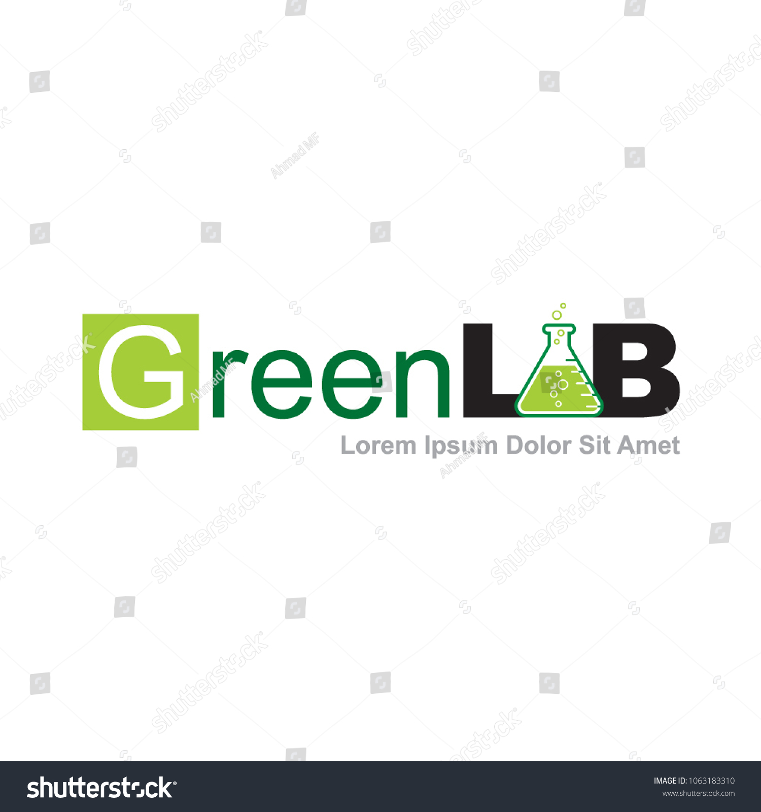 Green Lab Concept Simple Logo Vector Stock Vector (Royalty Free ...