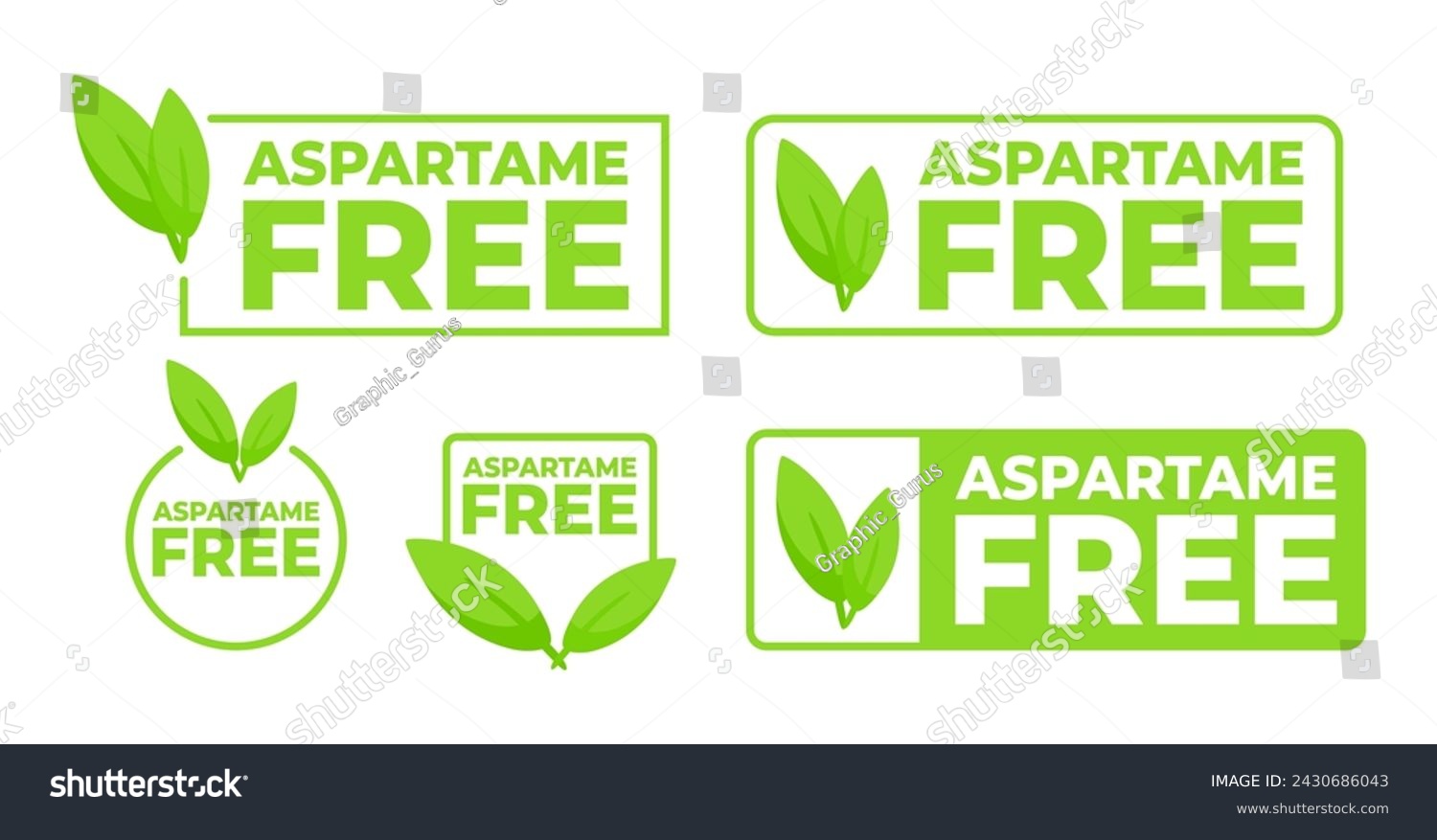 SVG of Green labels Aspartame Free with a simple leaf design, signifying health-conscious choices in food and beverages. svg