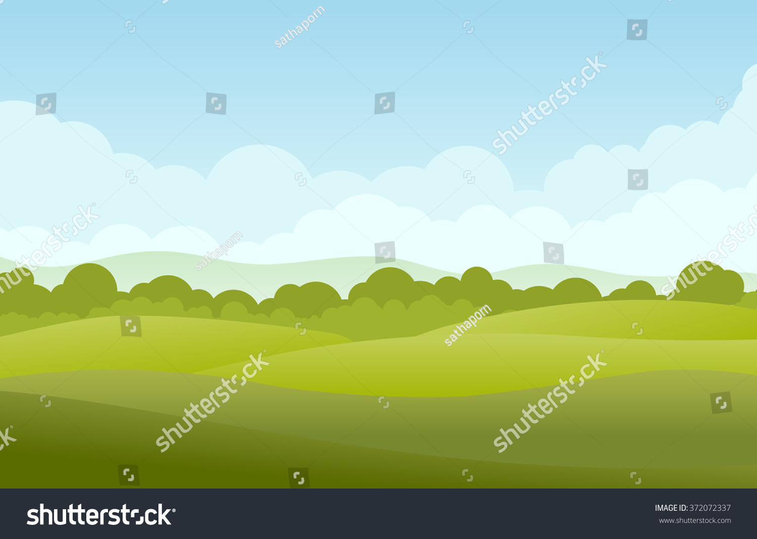 Green Landscape Vector - 372072337 : Shutterstock