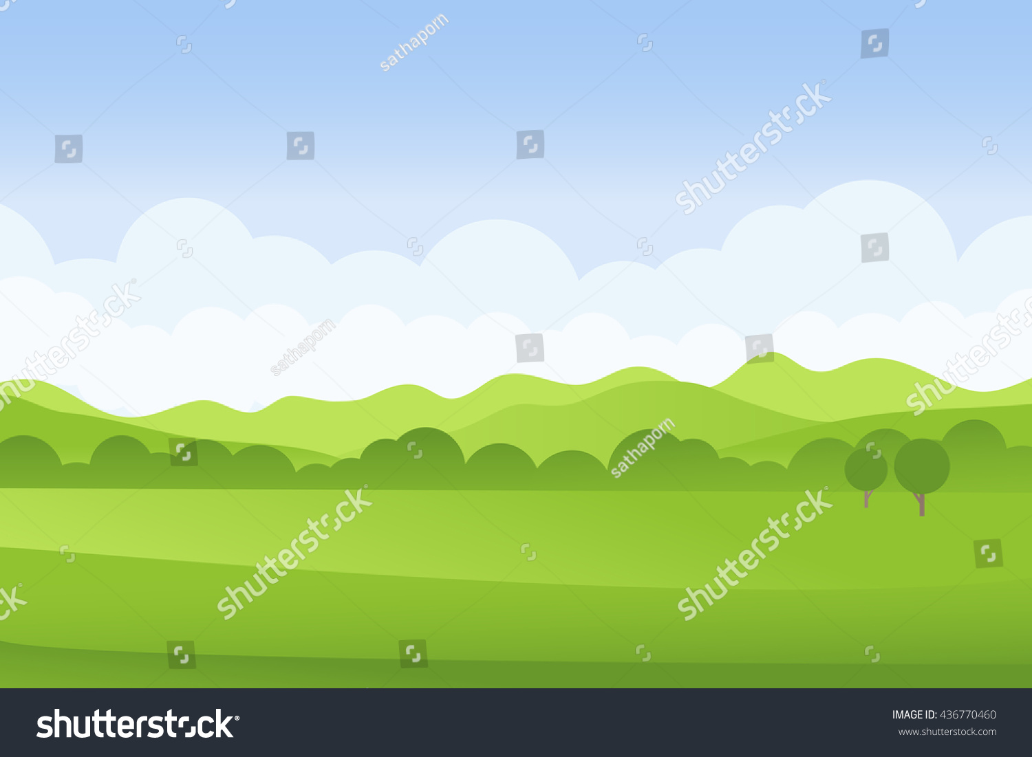 Green Landscape Vector - 436770460 : Shutterstock