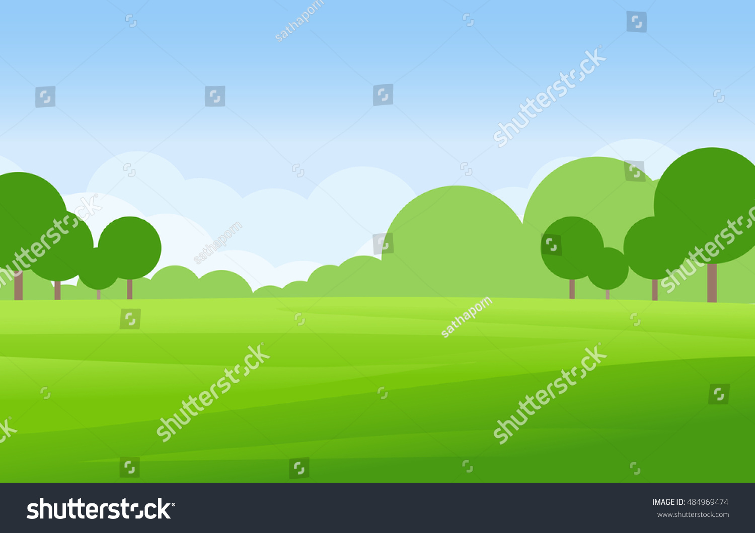 Green Landscape Vector - 484969474 : Shutterstock