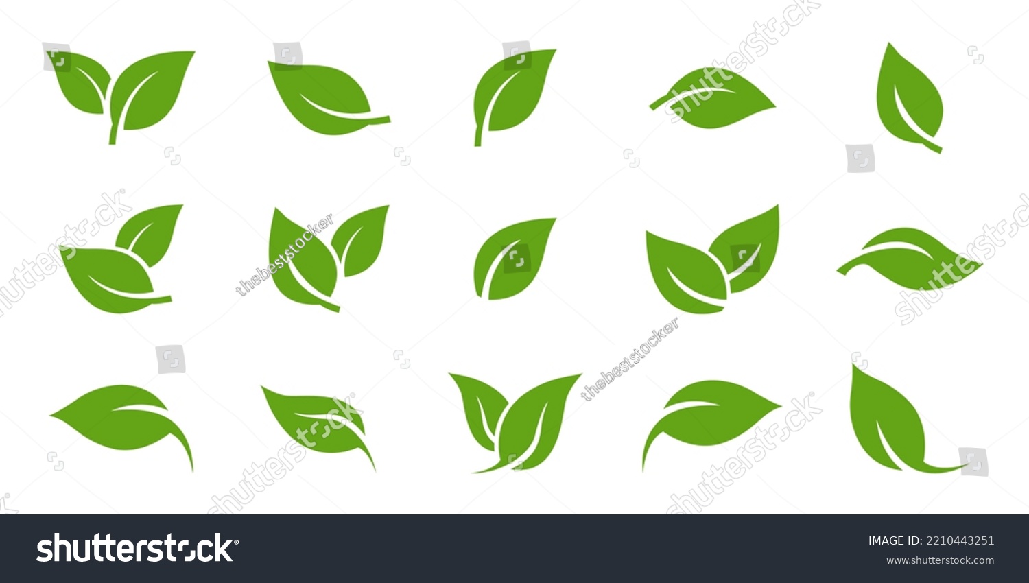 SVG of Green leaf icons set. Leaves icon on isolated background. Collection green leaf. Elements design for natural, eco, vegan, bio labels. Vector illustration EPS 10 svg