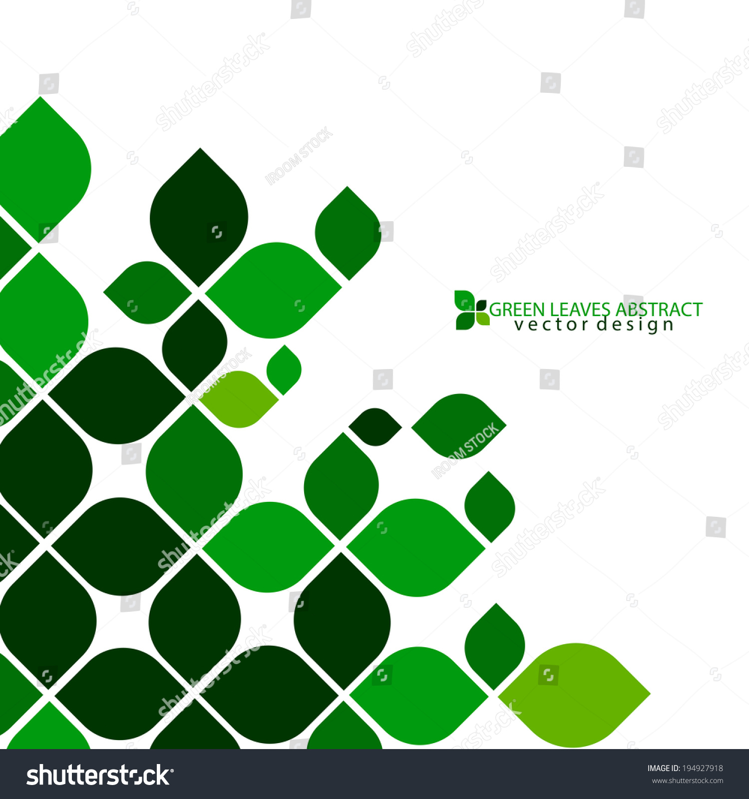 Green Leaves Abstract Vector Design Stock Vector (Royalty Free) 194927918