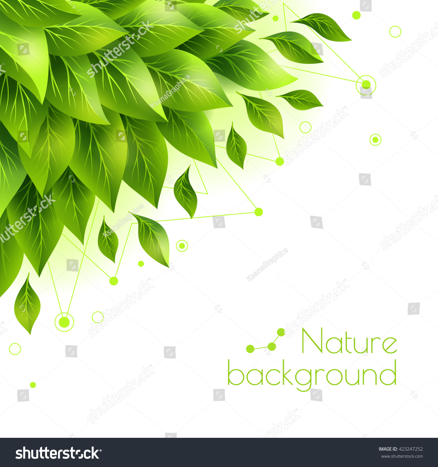 Green Leaves Banner  Copy Space Vector  Stock Vector  