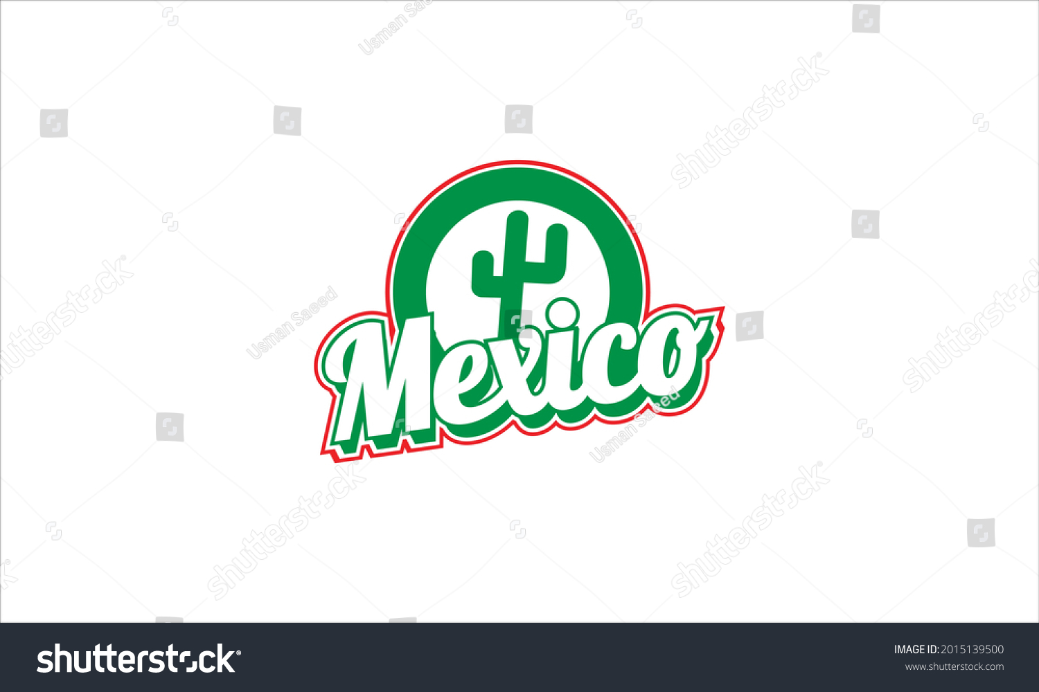 SVG of Green Mexico cactus icon in badge style isolated on white background. Mexico country symbol stock vector illustration symbol svg