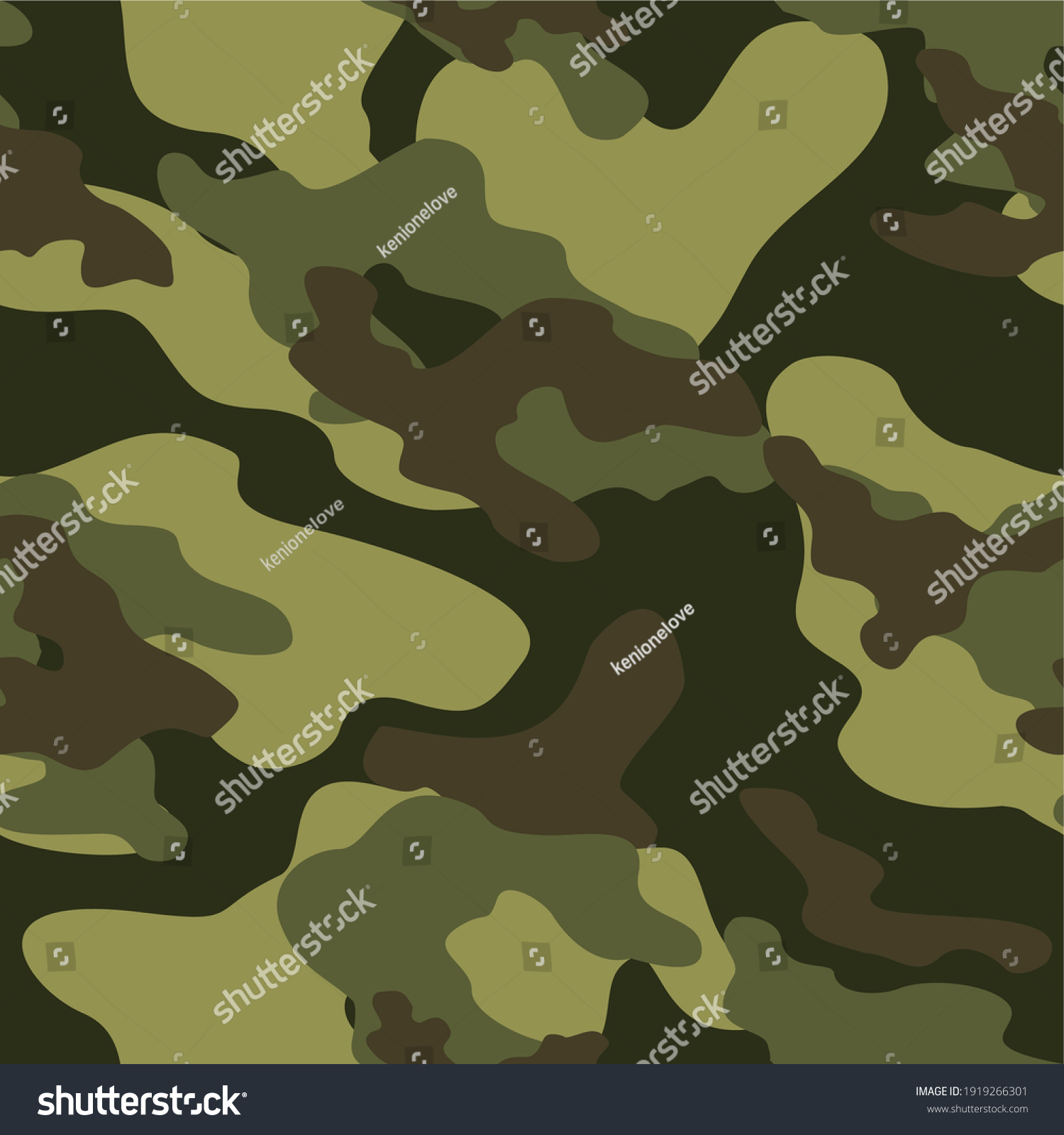 Green Military Camouflage Vector Seamless Print Stock Vector (royalty 