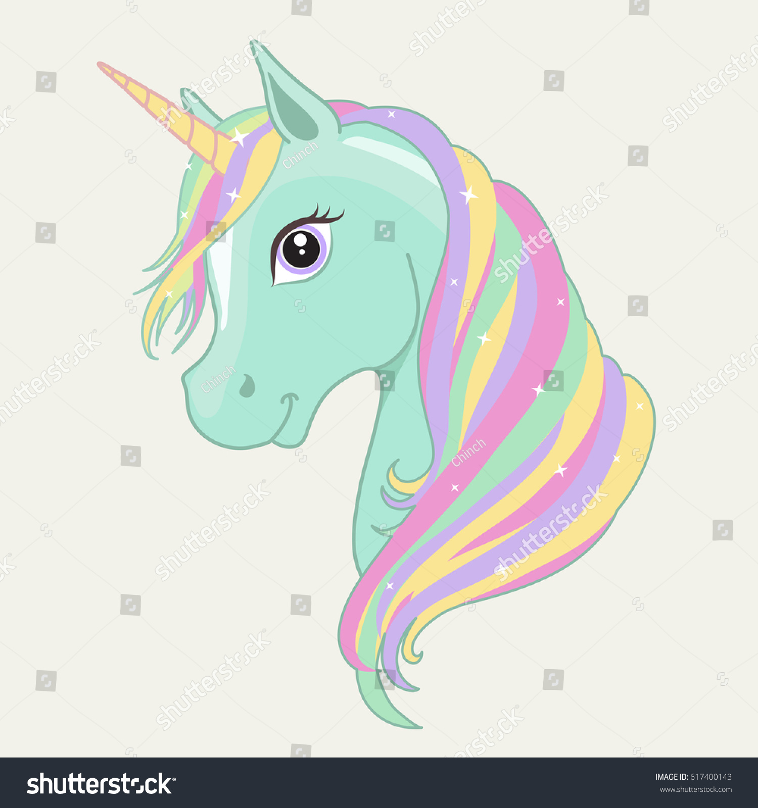 Green Mint Unicorn Vector Head Rainbow Stock Vector (Royalty Free ...