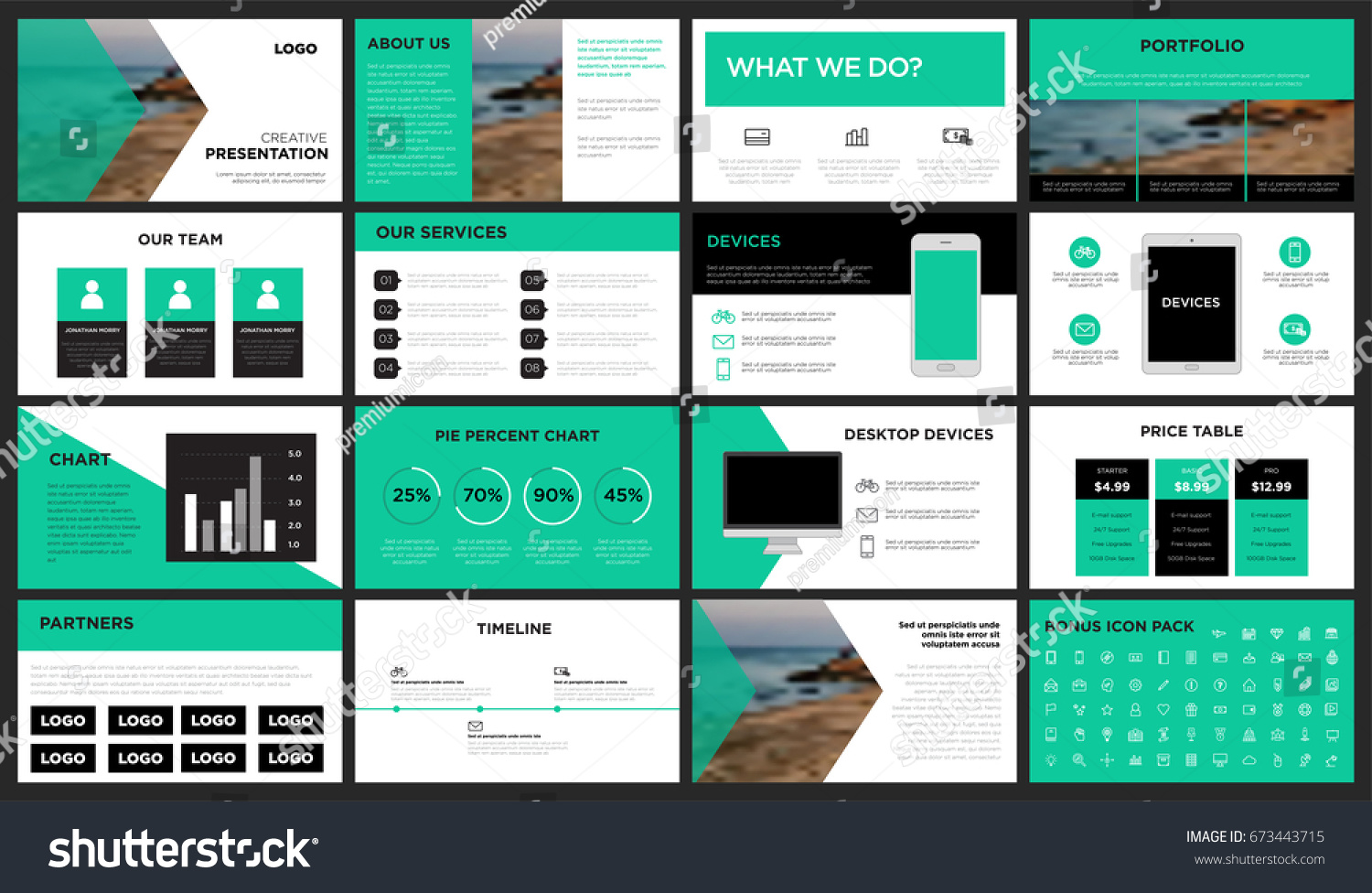green modern presentation template you can stock vector 673443715 green modern presentation template you can stock vector 673443715, Presentation templates