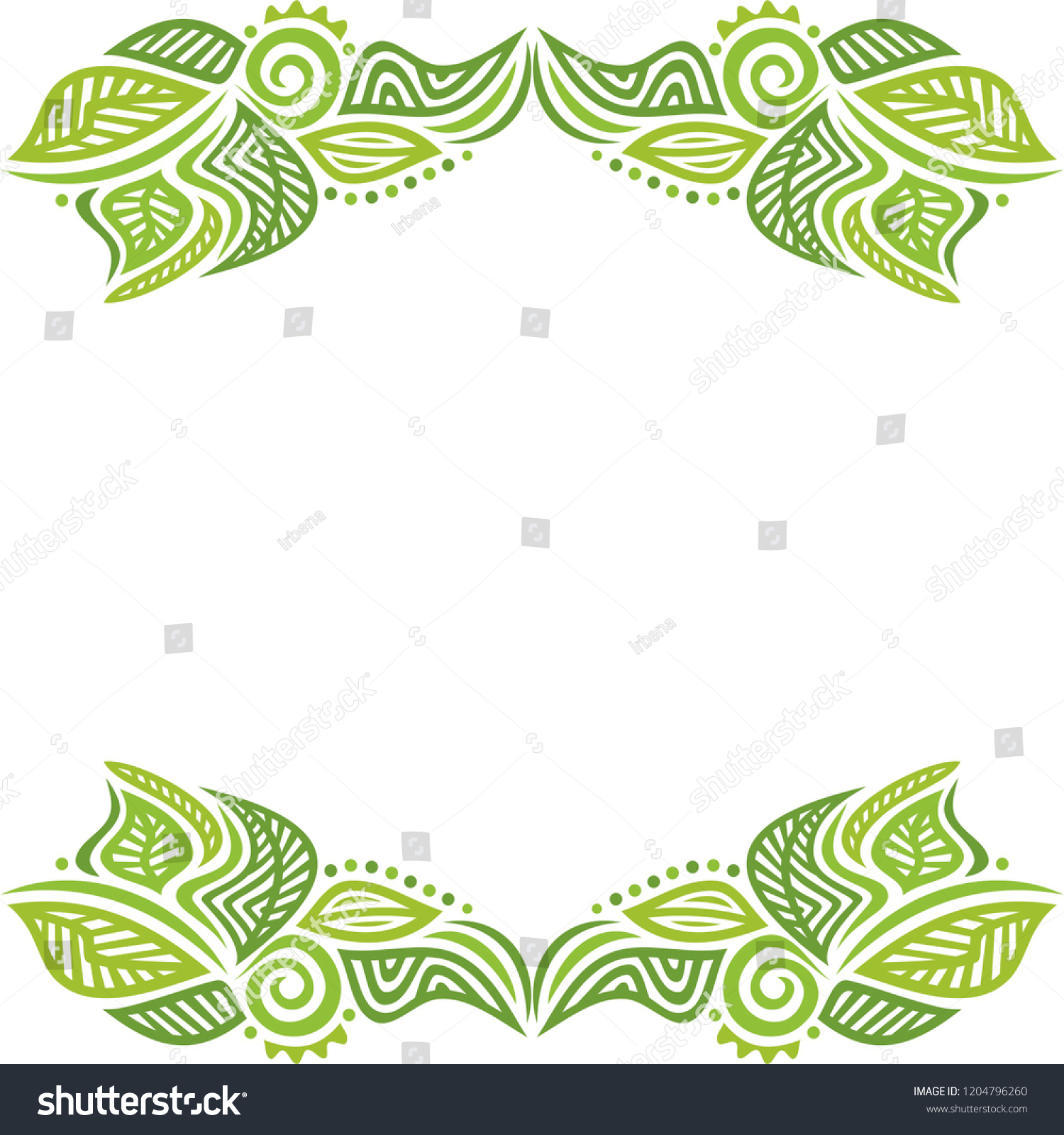 Green Nature Frame Vector Illustration Stock Vector (Royalty Free ...