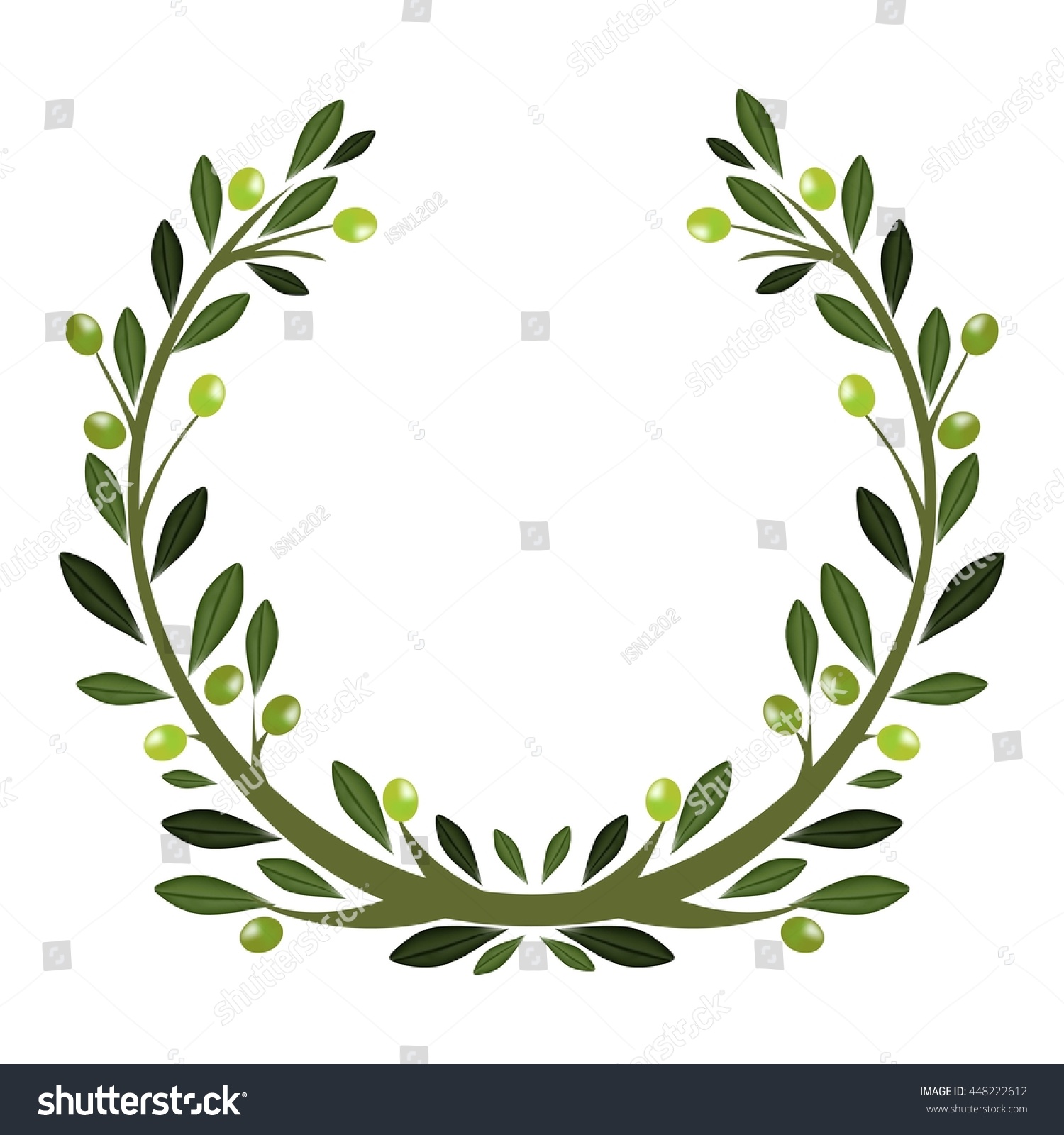 Green Olive Wreath Stock Vector Royalty Free Shutterstock