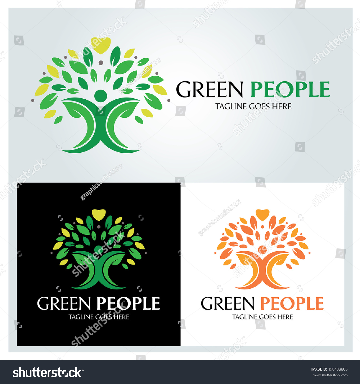 Green People Logo Design Template Green Stock Vector (Royalty Free ...