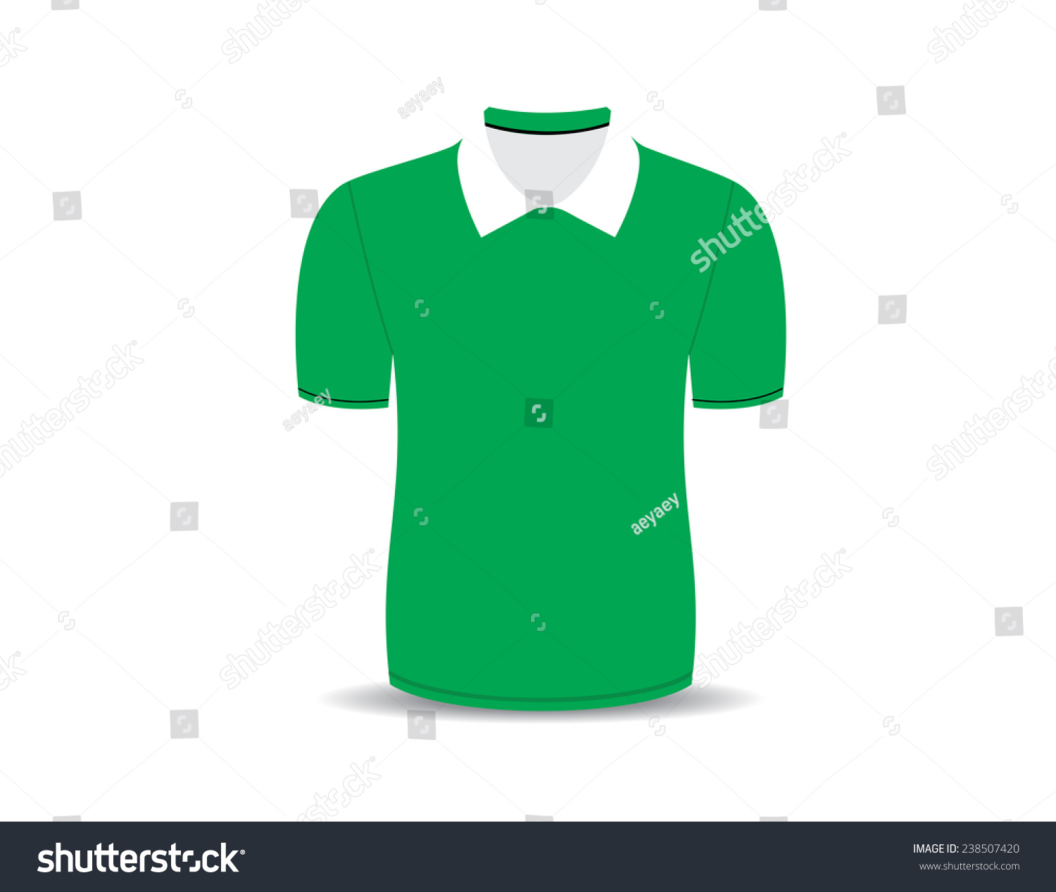 Green Polo Shirt Outline On White Stock Vector (Royalty Free) 238507420 ...