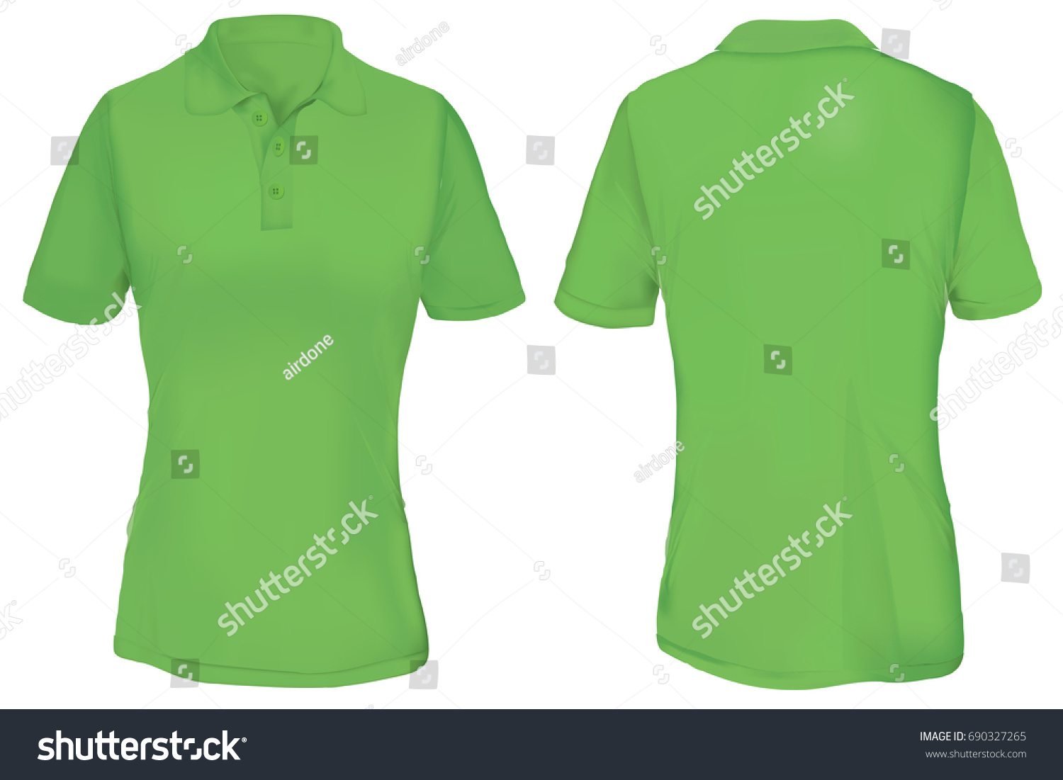 Green Polo Shirt Template Woman Stock Vector (Royalty Free) 690327265 ...