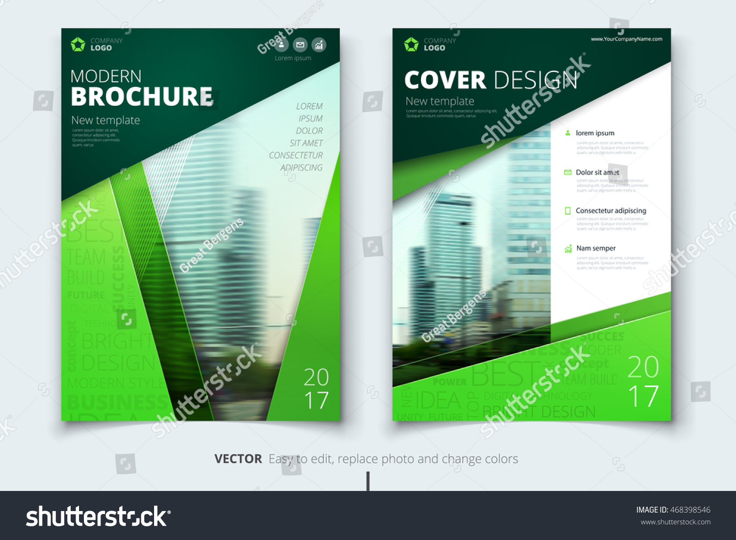 green poster modern design corporate business stock vector 468398546 flat flyer build