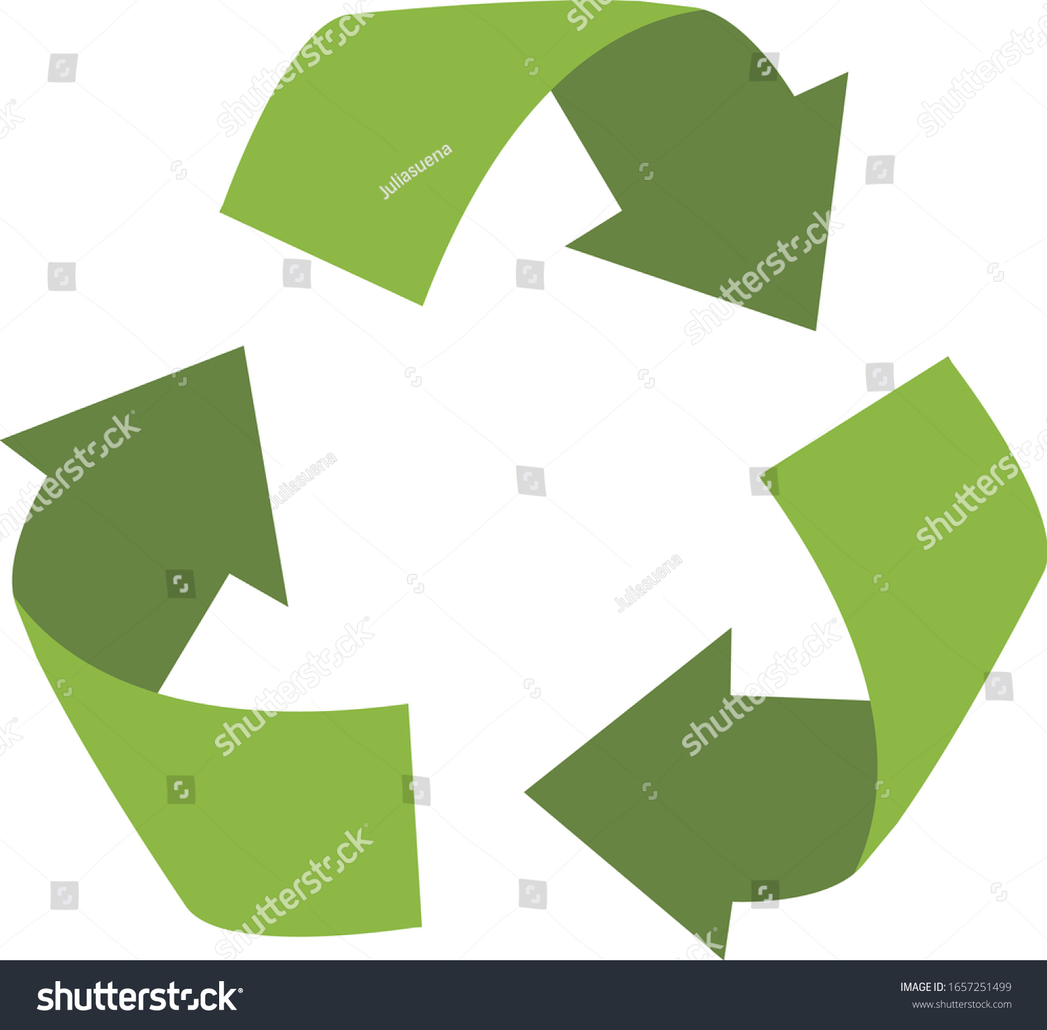 Green Recycling Sign Isolated On White Stock Vector Royalty Free