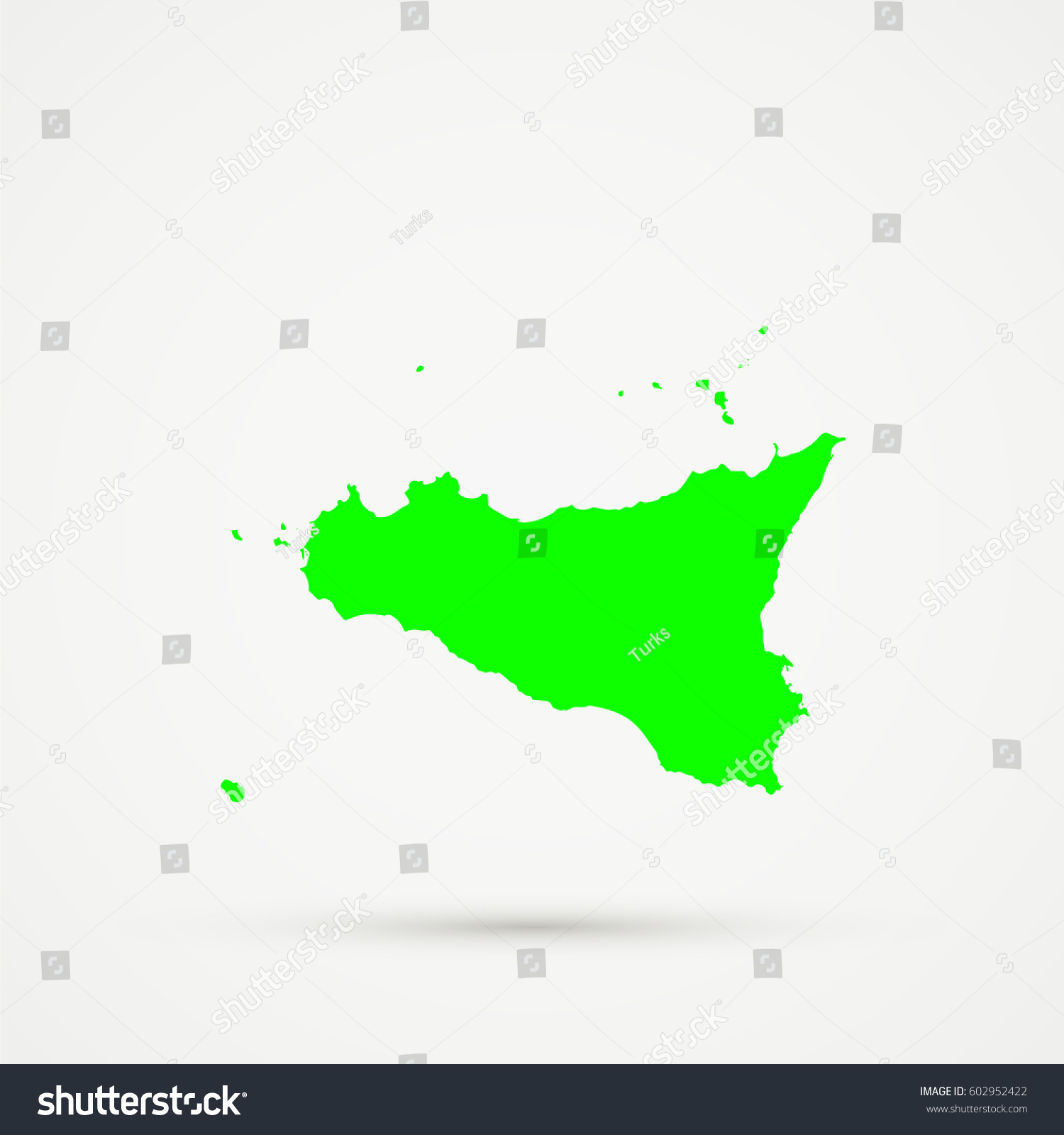 Green Sicily Map Illustration Stock Vector (Royalty Free) 602952422