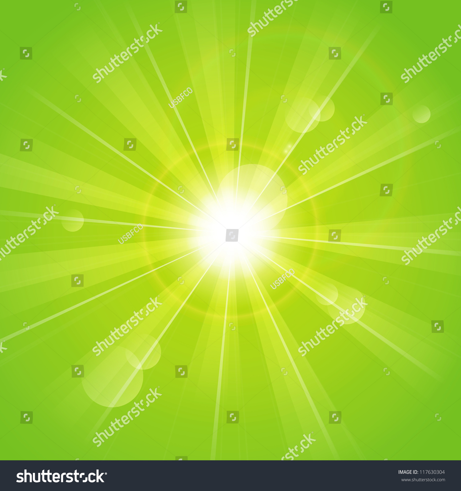 Green Sunny Rays Background Stock Vector 117630304 : Shutterstock