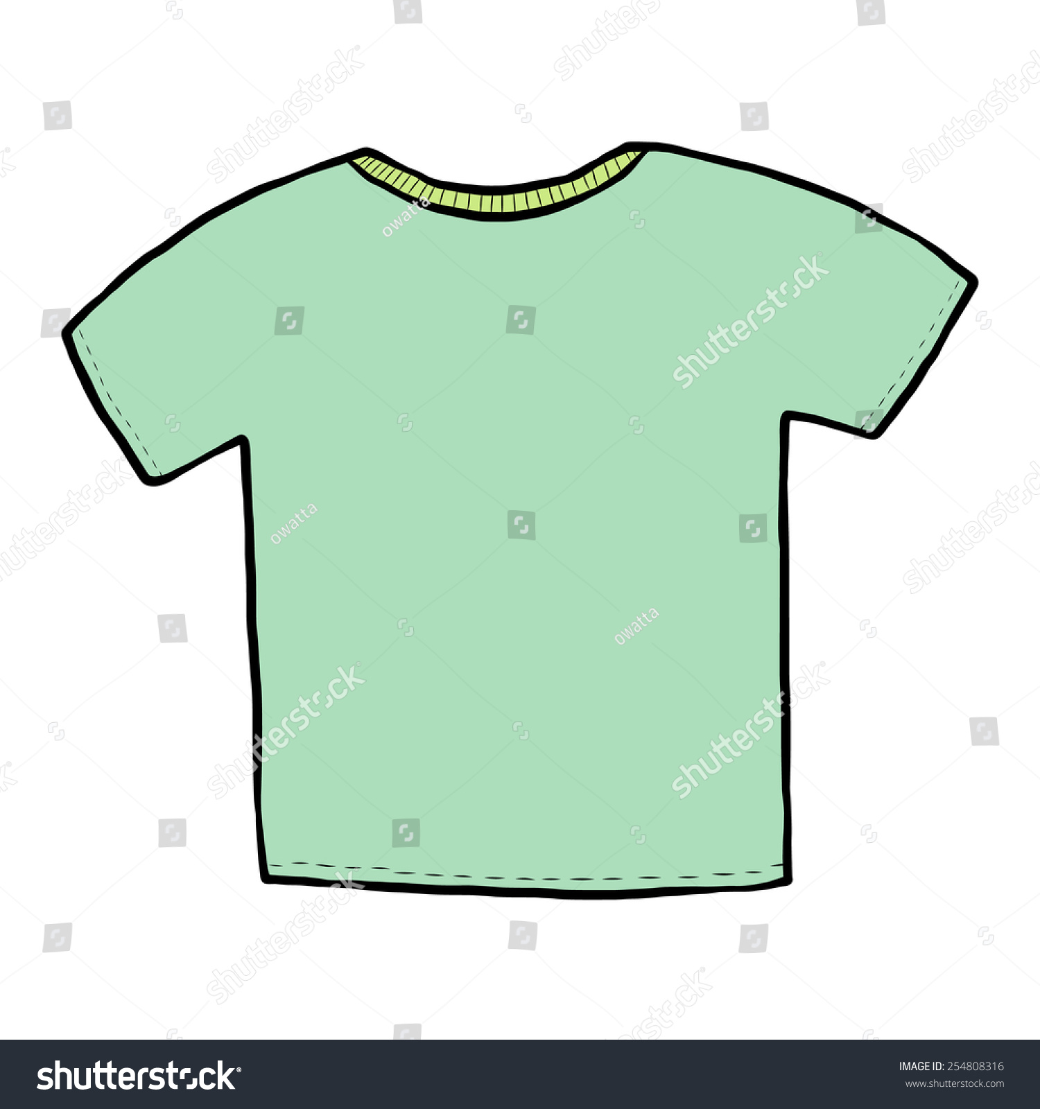 Green Tshirt Cartoon Vector Illustration Hand Stock Vector 254808316 ...