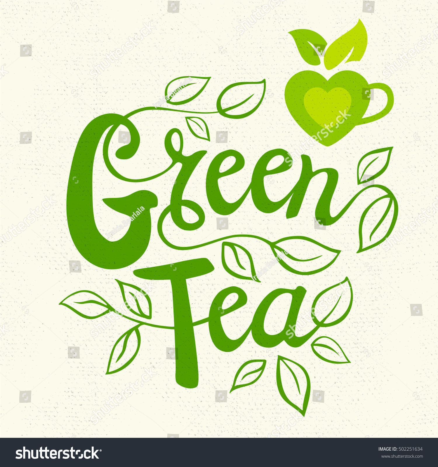 green calligraphy love Calligraphy Logo Tea Green Lettering Design Stock Vector