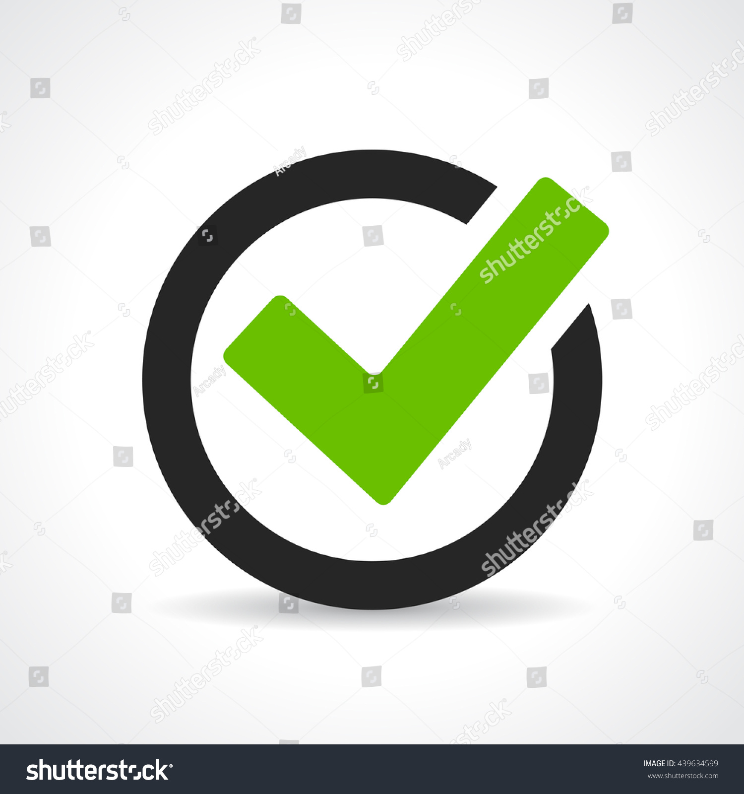 Green Tick Icon Vector Illustration Isolated Stock Vector 439634599