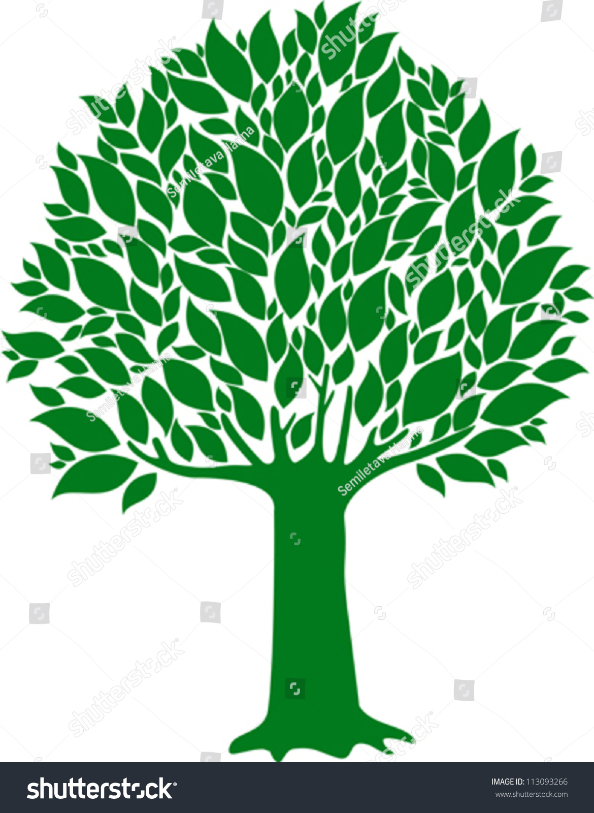 Green Tree Isolated On White Background Stock Vector Royalty Free