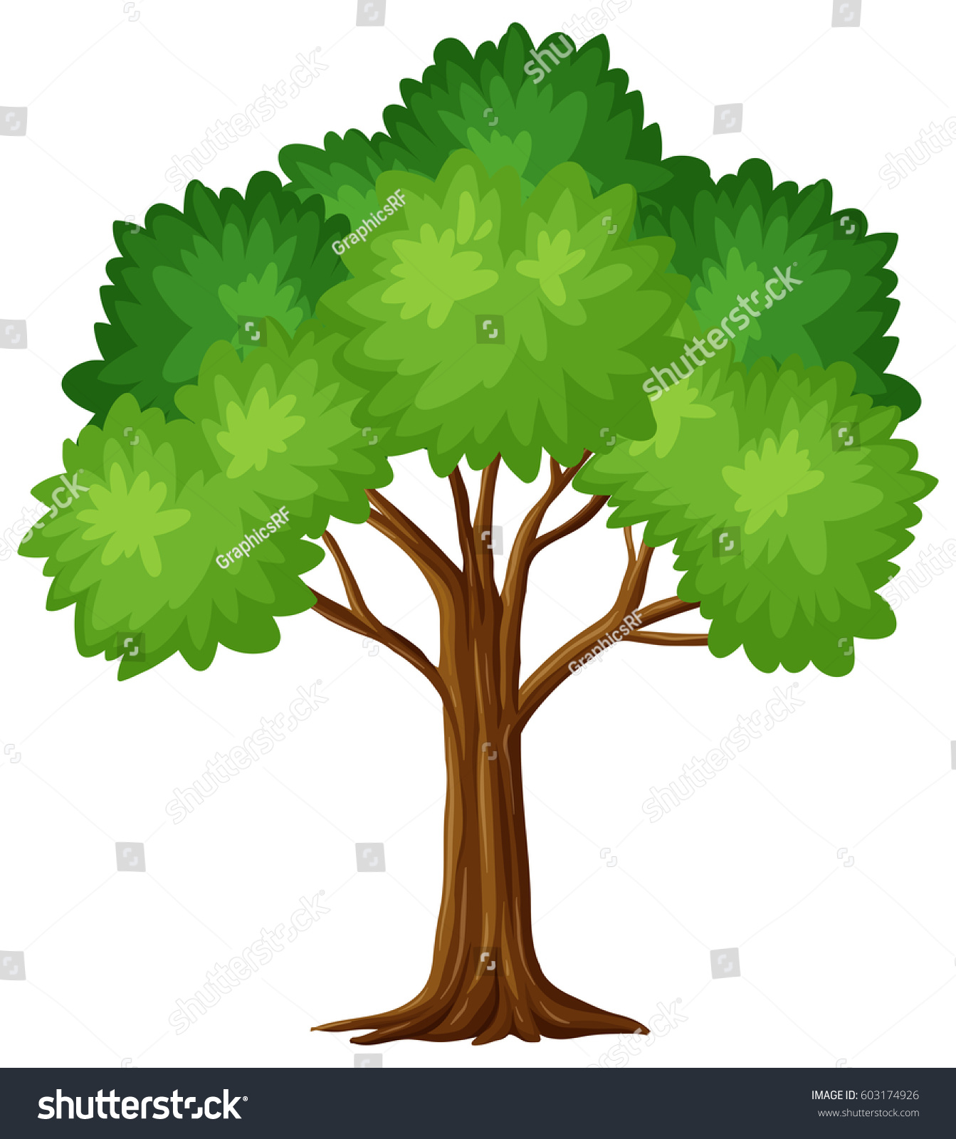 Green Tree On White Background Illustration Stock Vector (Royalty Free ...