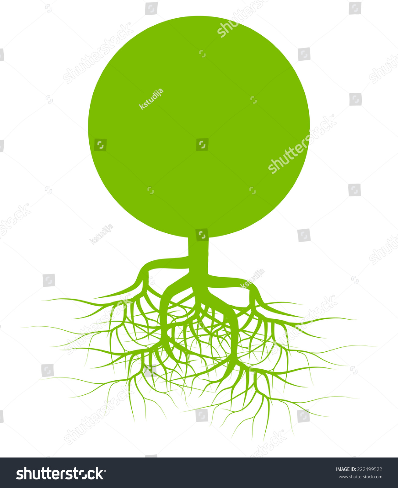 Green Tree Roots Background Vector Stock Vector (Royalty Free