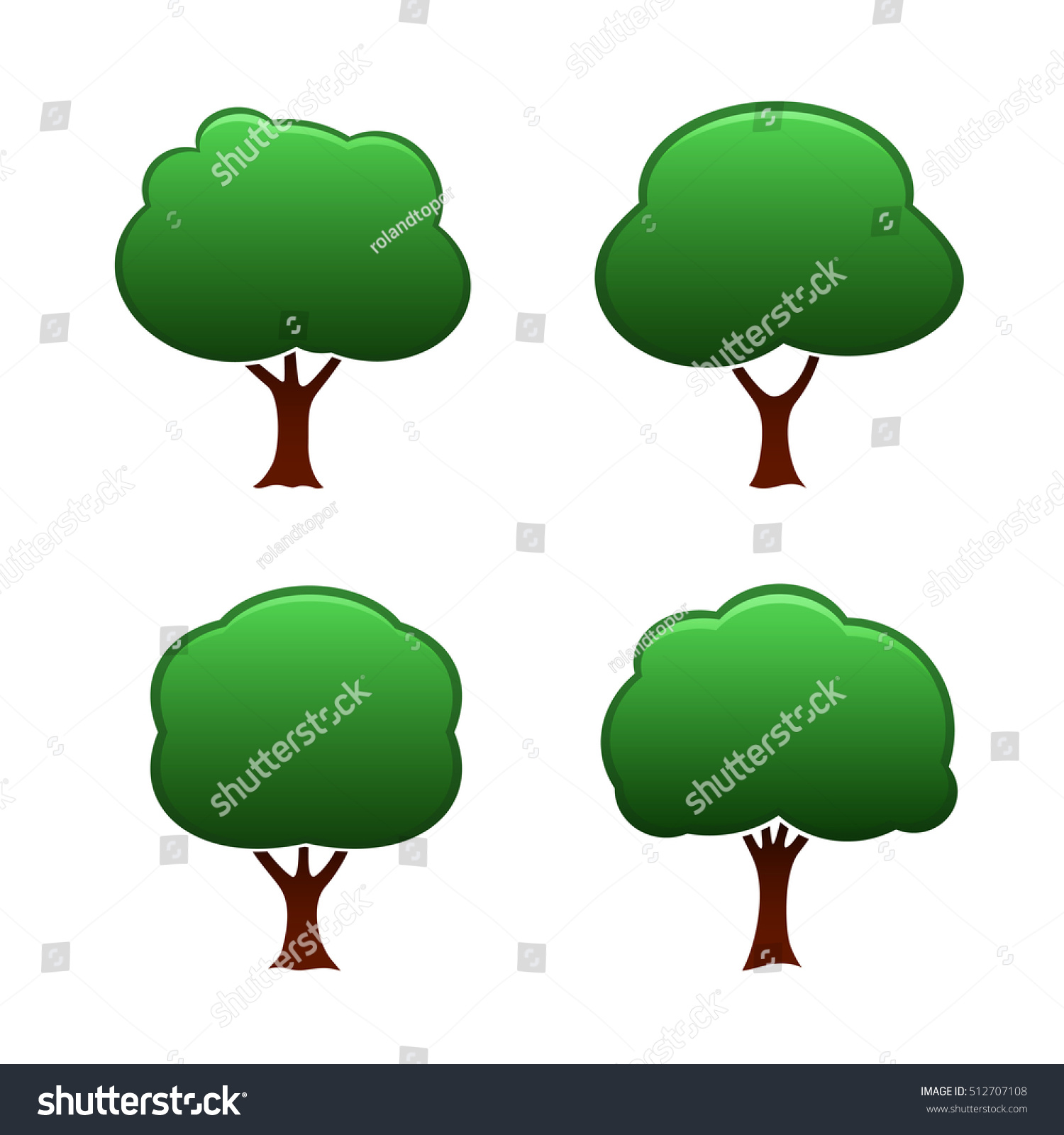 Green Trees. Vector Illustration. - 512707108 : Shutterstock